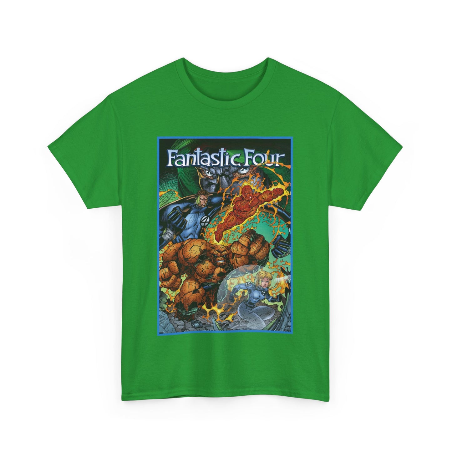 Fantastic Four T-Shirt - Jim Lee Art - The Thing, Human Torch, Reed Richards, Invisible Woman - Marvel Comics - Heroes Reborn