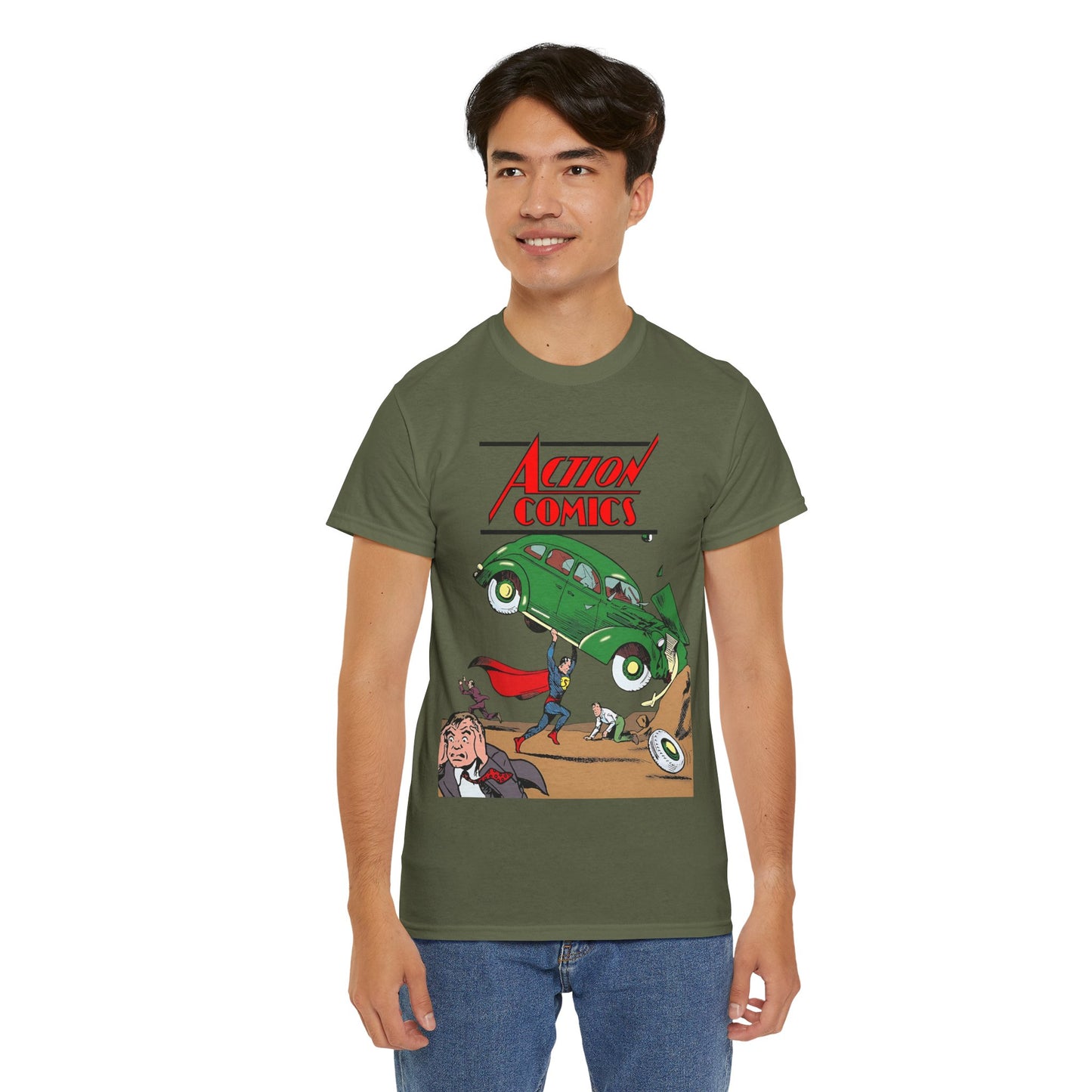 Superman T-Shirt - Action Comics #1 Cover Art - Clark Kent, Metropolis - DC Comics Key Image - Golden Age
