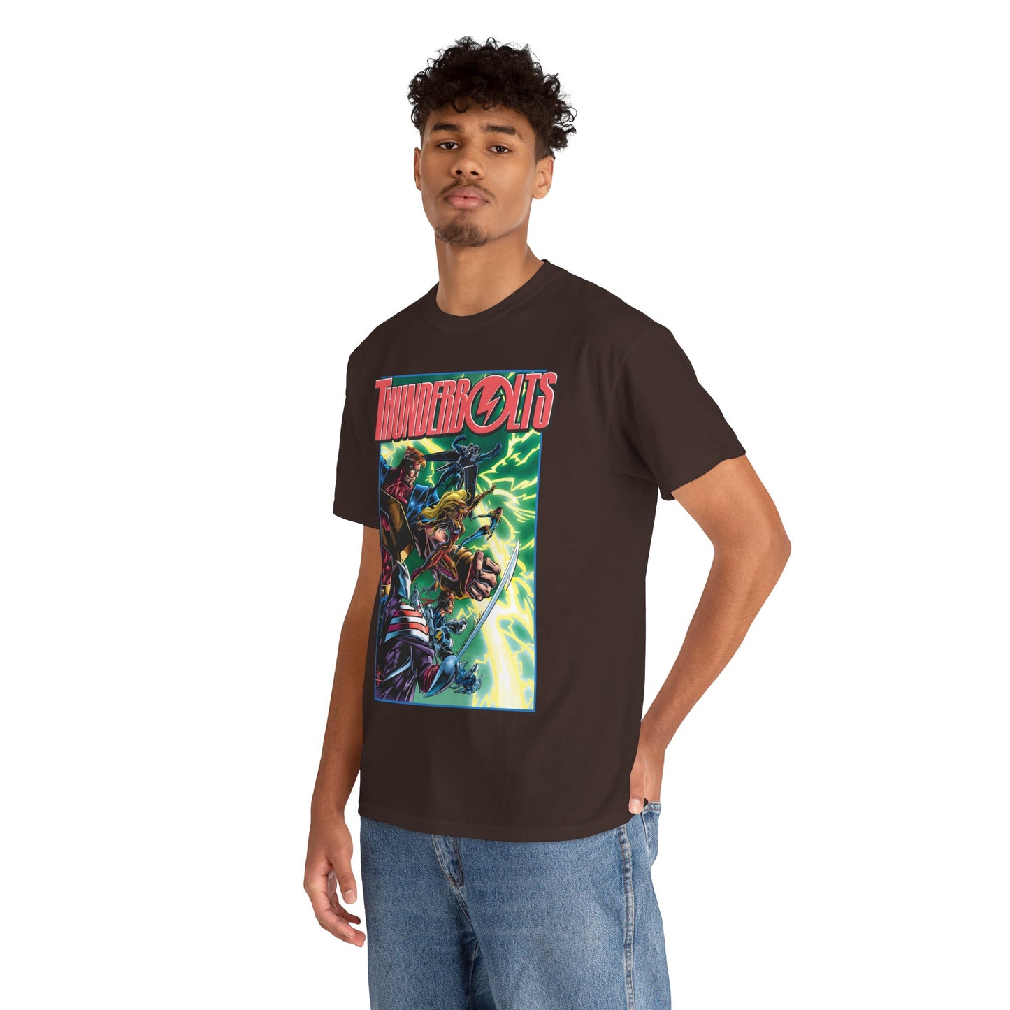 Thunderbolts T-Shirt - Amazing Mark Bagley Art - Citizen V, MACH-1, Atlas, Songbird, Fixer, Techno - Marvel Comics Characters - Avengers Connection