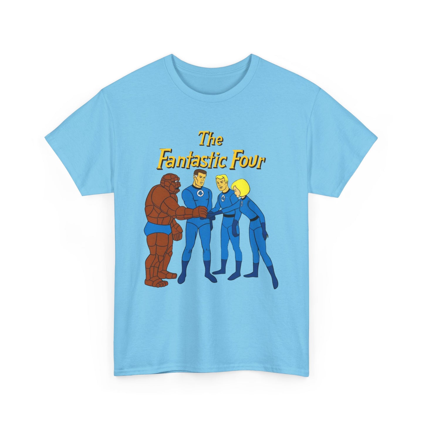 Fantastic Four T-Shirt - Hanna-Barbera 1960s Cartoon - Human Torch, The Thing, Invisible Woman - Marvel Comics