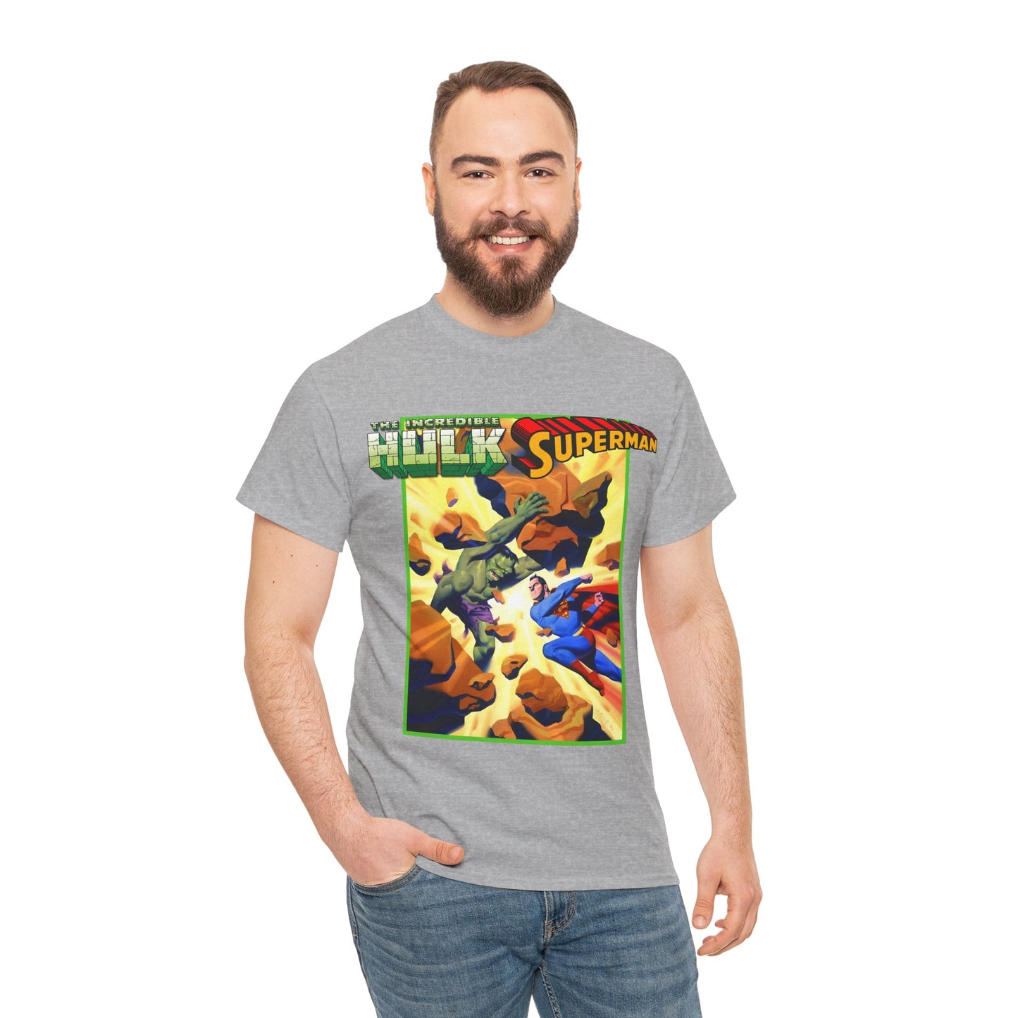 Incredible Hulk Vs Superman T-Shirt - Amazing Steve Rude Art - DC Comics & Marvel 90s Crossover - Bruce Banner, Clark Kent