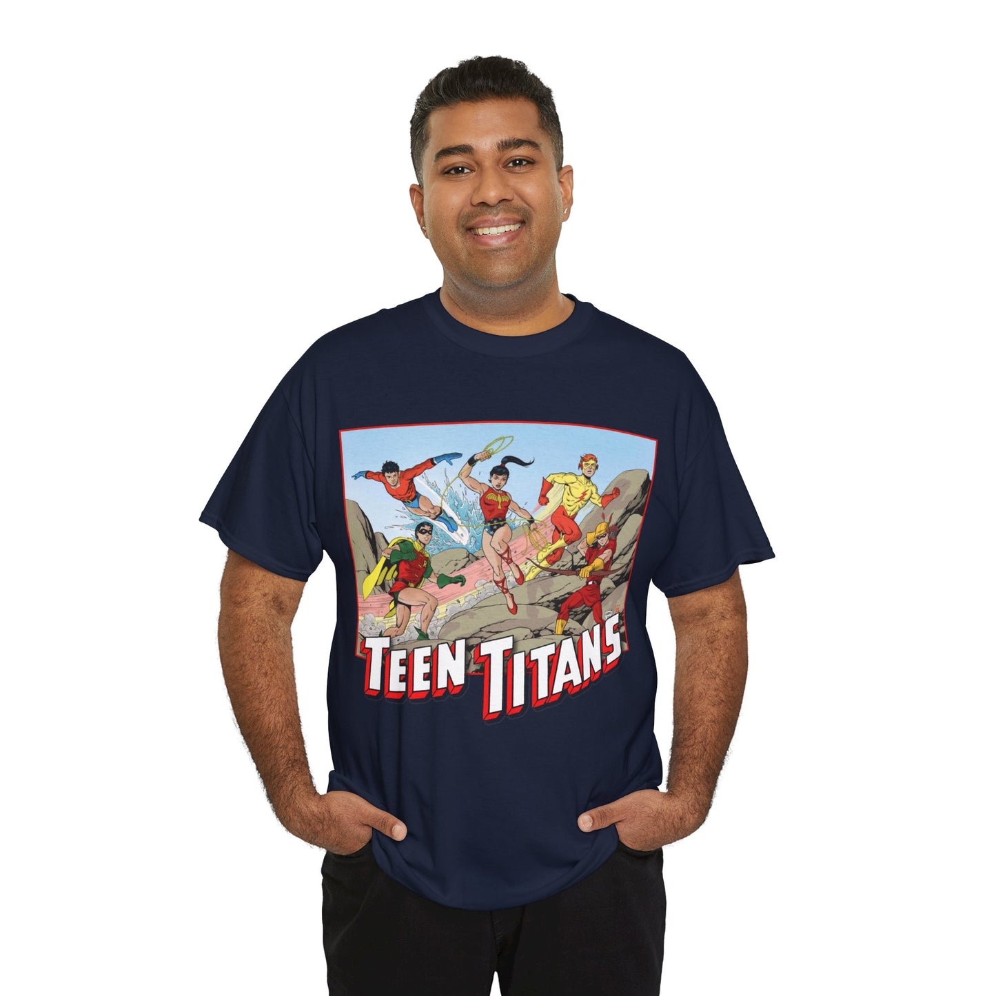 Teen Titans T-Shirt - Tom Grummett Art - Robin, Wonder Girl, Kid Flash, Speedy, Aqualad - DC Comics