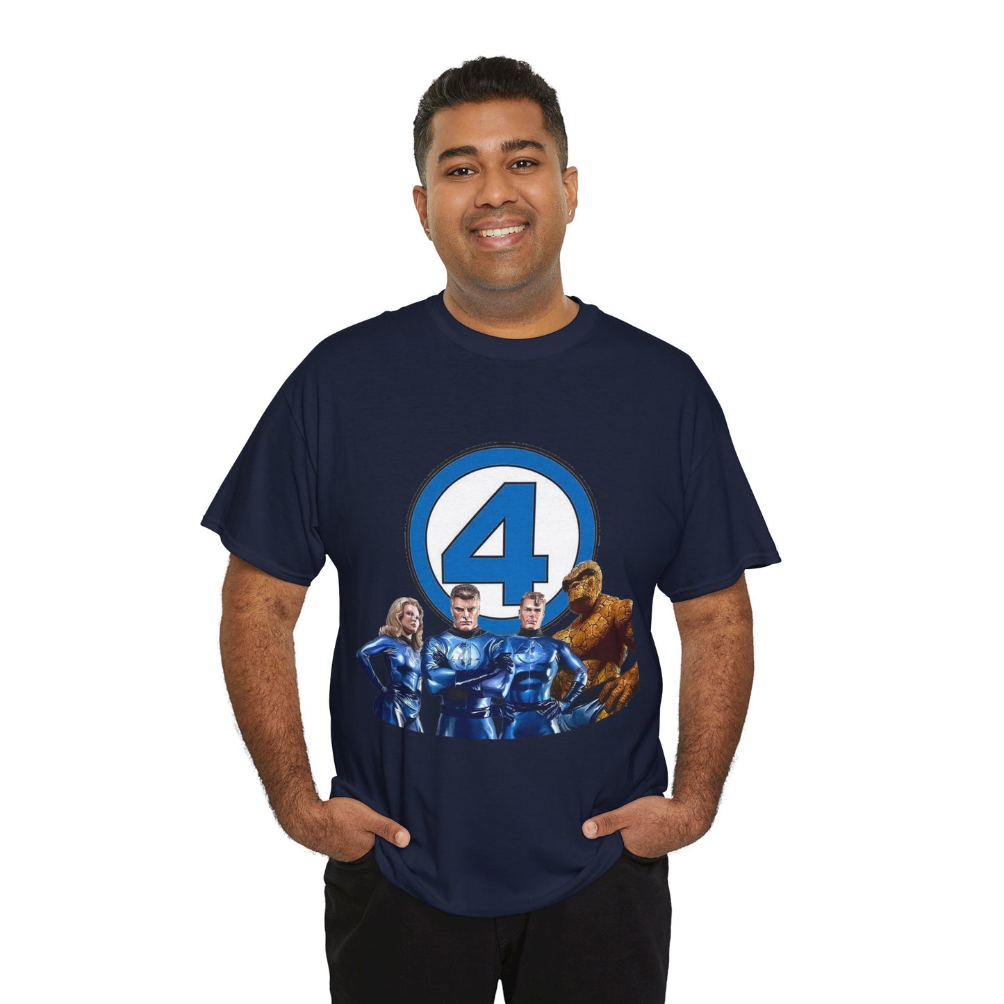 Fantastic Four T-Shirt - Alex Ross Art - 2025 MCU Movie - Iconic Marvel Comics Characters - Human Torch, Invisible Woman, The Thing, Reed Richards