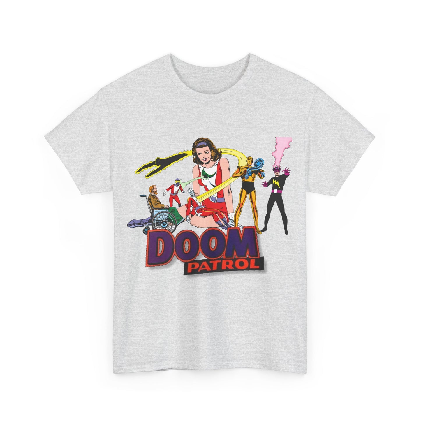 Doom Patrol T-Shirt - John Byrne Art - DC Comics Who's Who Art - Beast Boy, Robotman, Mento, Elasti-Girl, Negative Man, The Chief