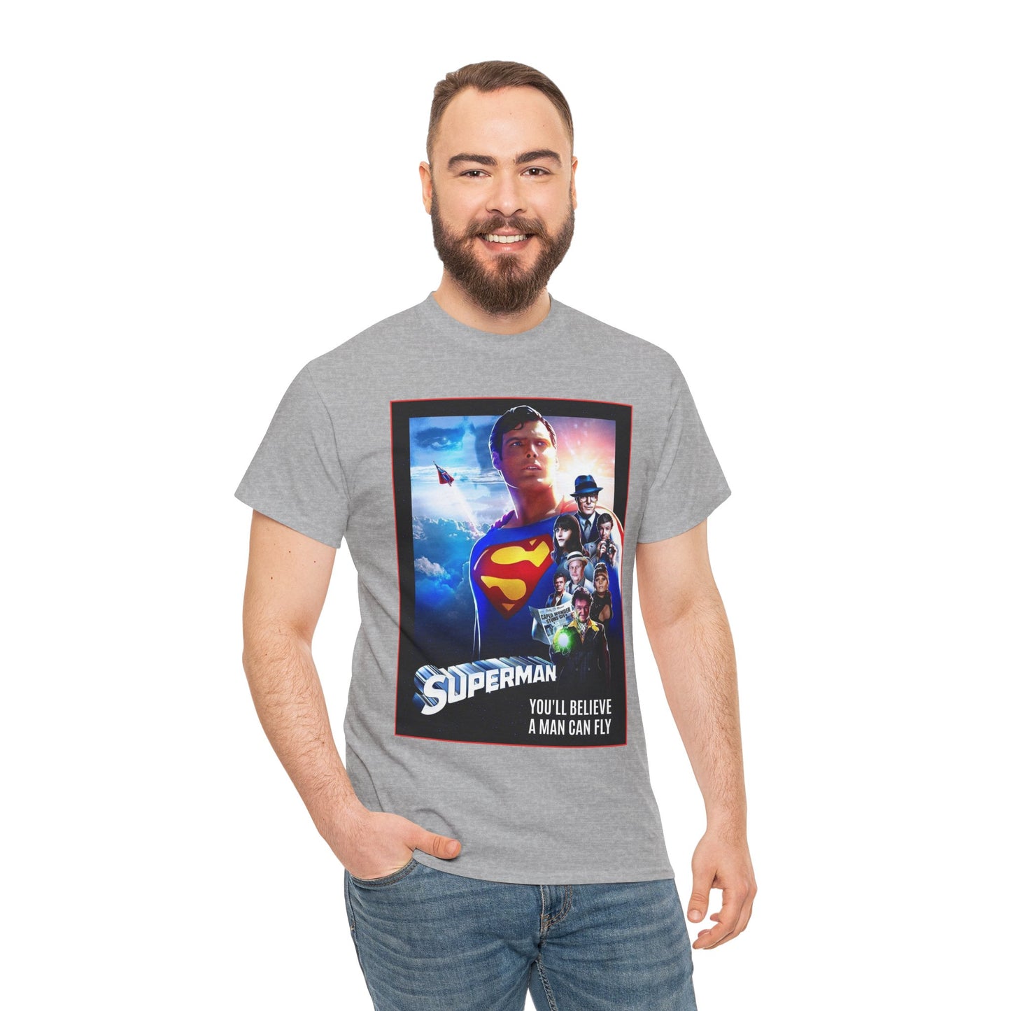 Superman The Movie T-Shirt - Christopher Reeve, Gene Hackman, Margot Kidder - Beloved 1970s Warner Brothers Movie - Krypton, Smallville, Metropolis - DC Comics