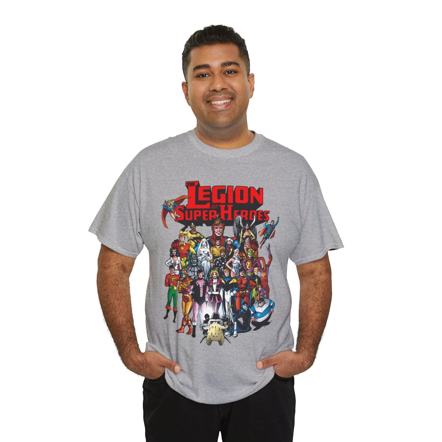Legion of Super-Heroes T-Shirt - #300 Cover Art - Cosmic Boy, Saturn Girl, Superboy, Wildfire, Mon-El, Dream Girl, Brainiac 5, Supergirl - DC Comics