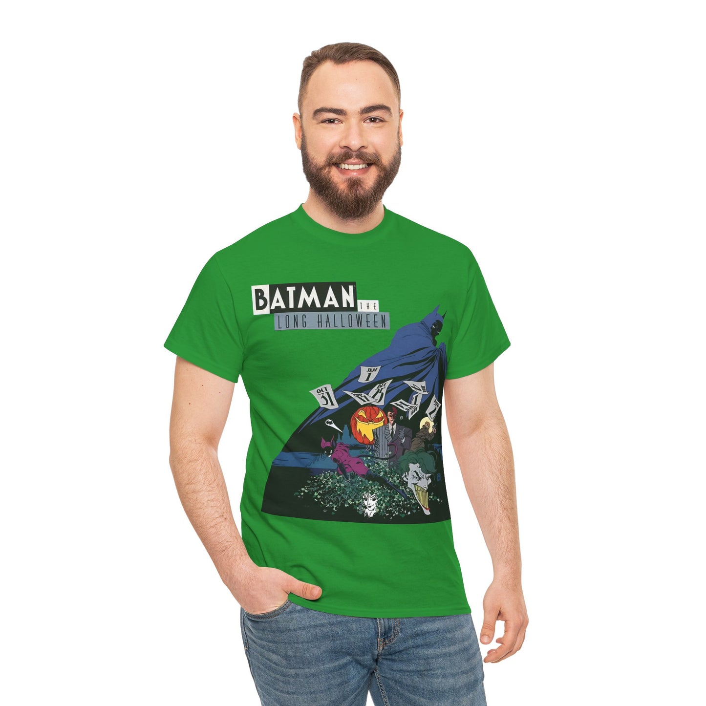Batman The Long Halloween T-Shirt - Stunning Tim Sale Art - Joker, Catwoman, Two-Face, Poison Ivy, Commissioner Gordon - DC Comics - Classic Story