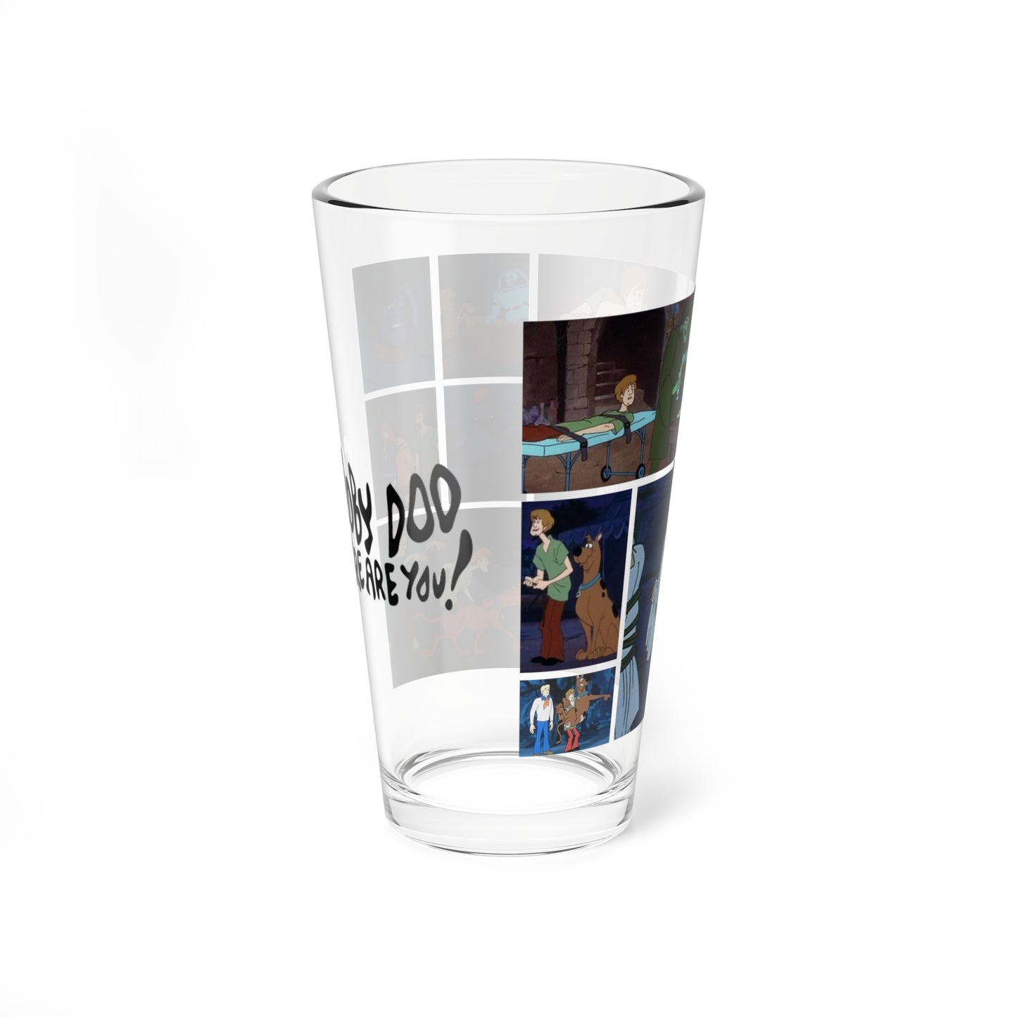 Scooby Doo, Where Are You? Pint Glass, 16oz - Fred, Velma, Daphne, Shaggy - Mystery, Inc - Hanna-Barbera Cartoon