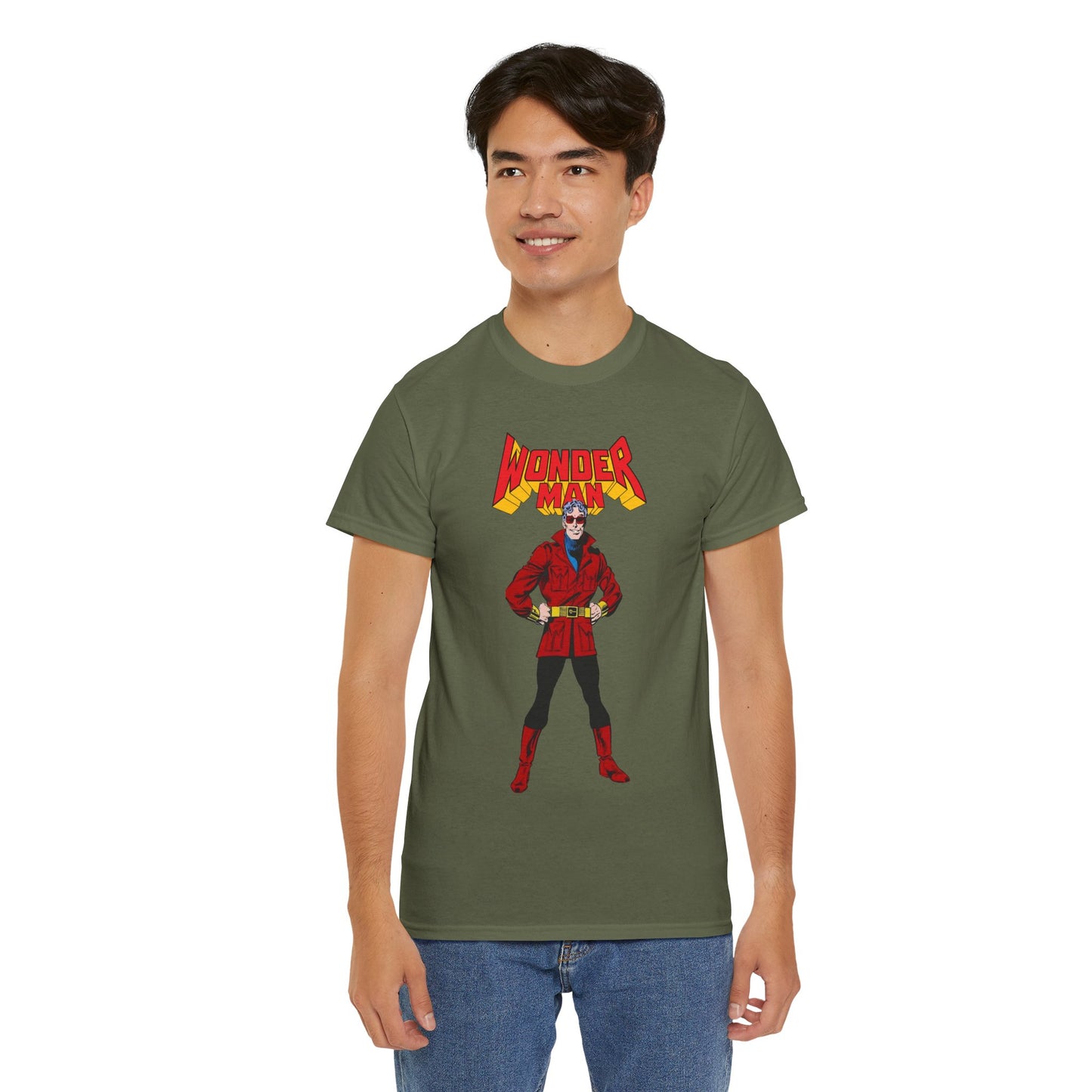 Wonder Man T-Shirt - George Perez Art - West Coast Avengers - Marvel Comics - Simon Williams - Safari Jacket Look