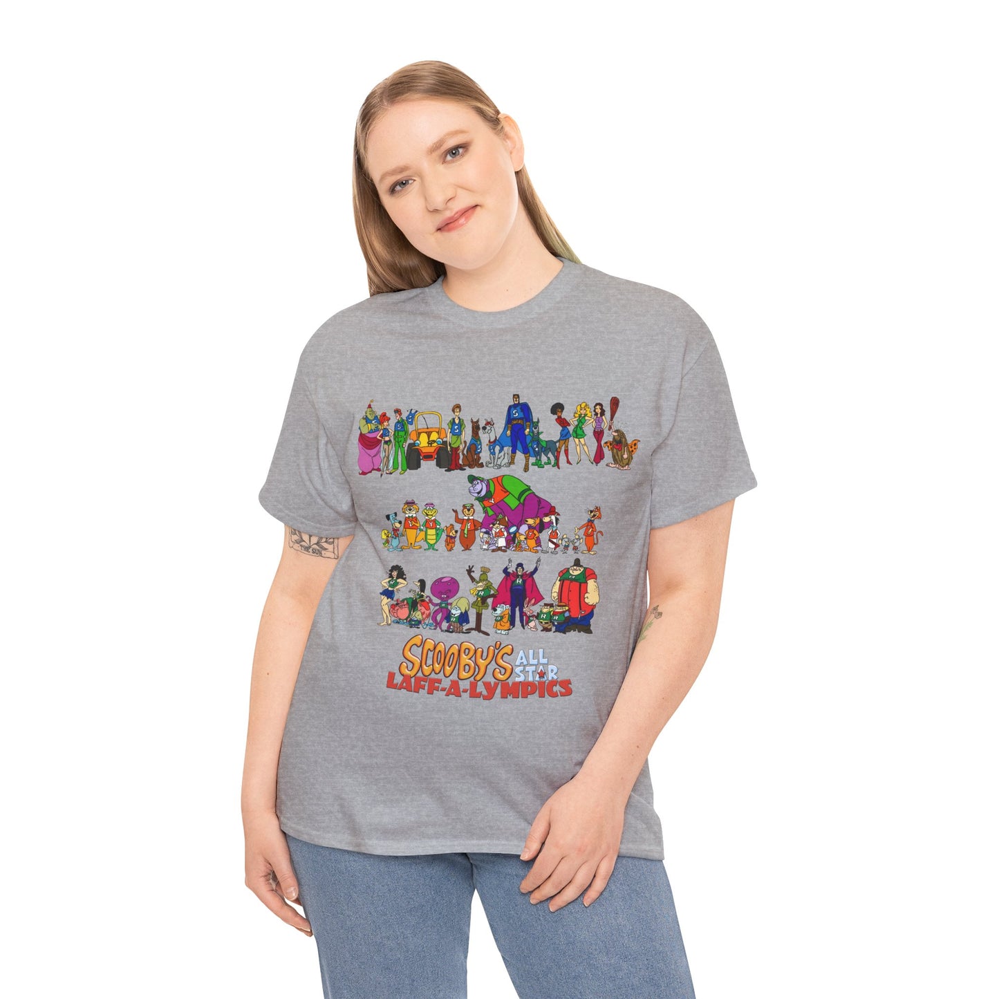 Scooby's All-Star Laff-A-Lympics T-Shirt - Hanna-Barbera Cartoon - Speed Buggy, Yogi Bear, Grape Ape, Scooby Dum, Shaggy, Wally Gator