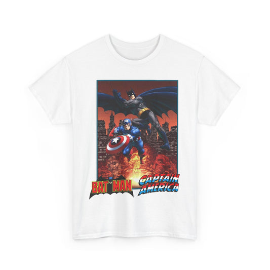 Batman & Captain America T-Shirt - John Byrne Art - Joker & Red Skull - Marvel & DC Comics Crossover Art
