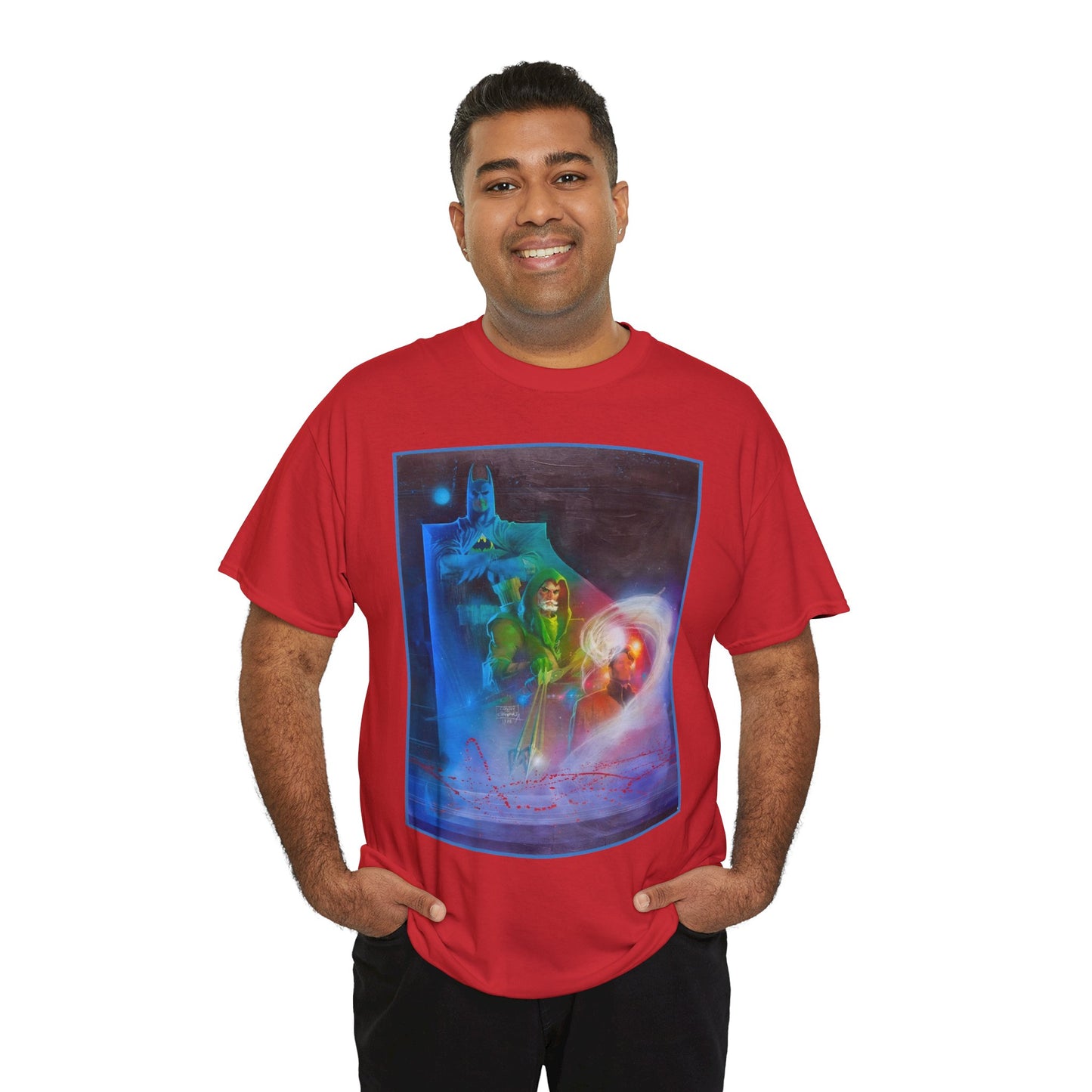 Batman, Green Arrow, Question T-Shirt - Denys Cowan & Bill Sienkiewicz Art - DC Comics - Gotham City