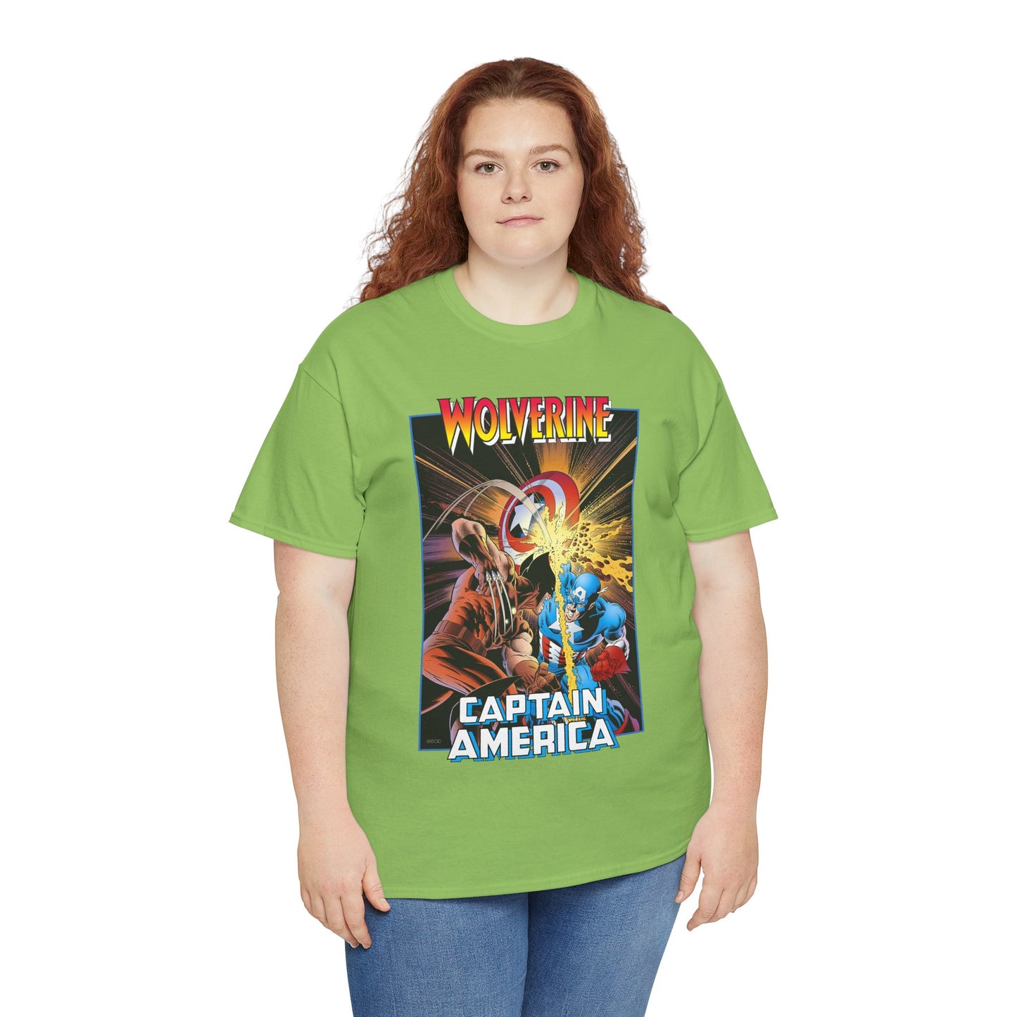 Wolverine Vs Captain America T-Shirt - Mike Zeck Classic Art - Marvel Comics
