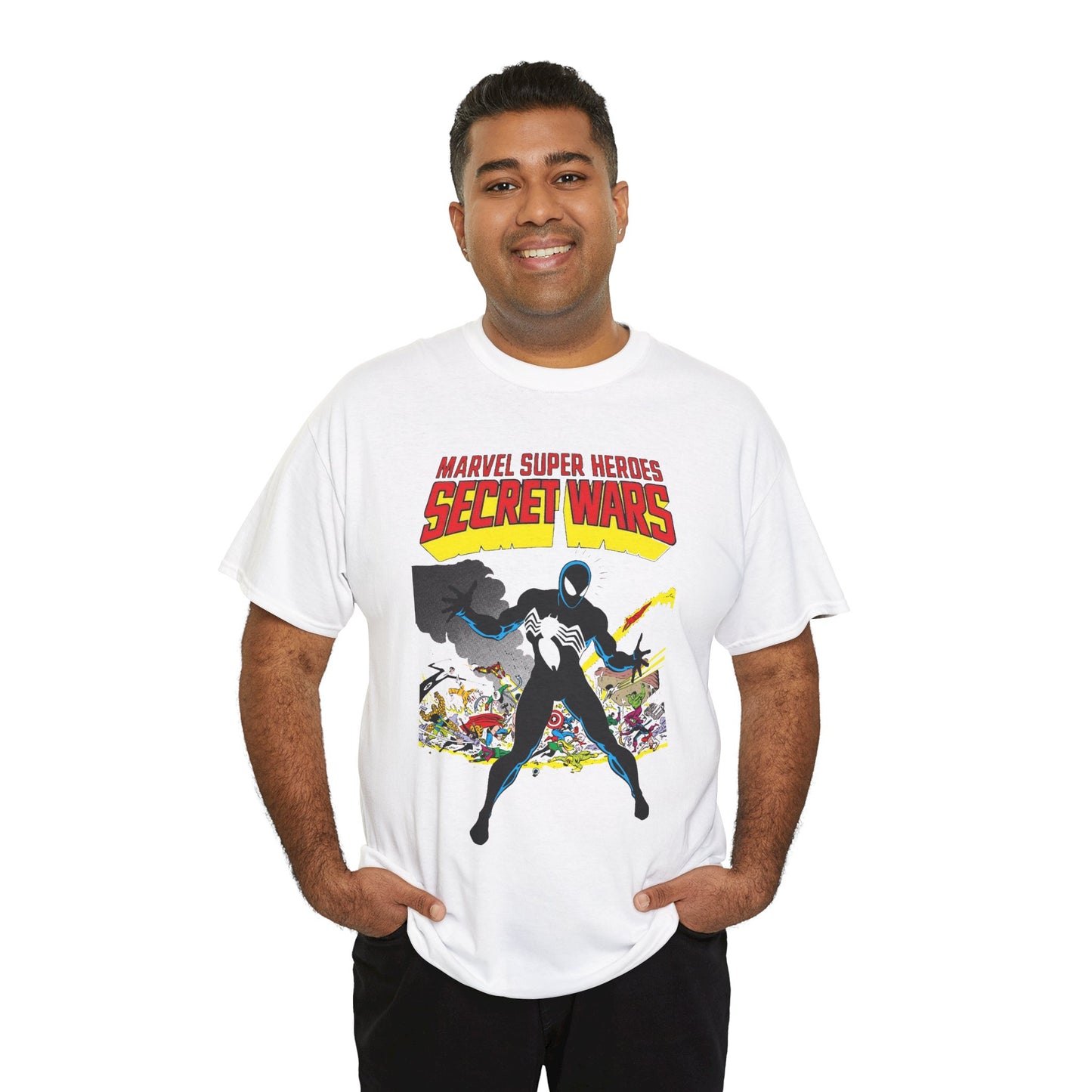 Secret Wars T-Shirt - Classic Marvel Comics Series - Alien Symbiote Spider-Man, 1st Appearance - Future Venom Story