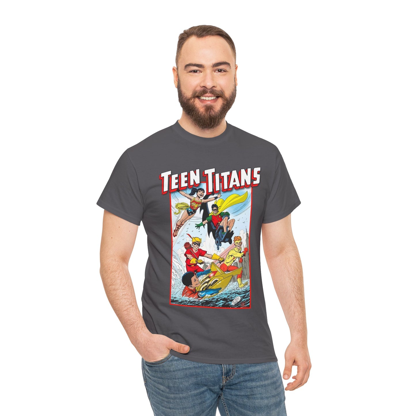 Teen Titans T-Shirt - John Byrne Art - Robin, Wonder Girl, Kid Flash, Speedy, Aqualad - DC Comics