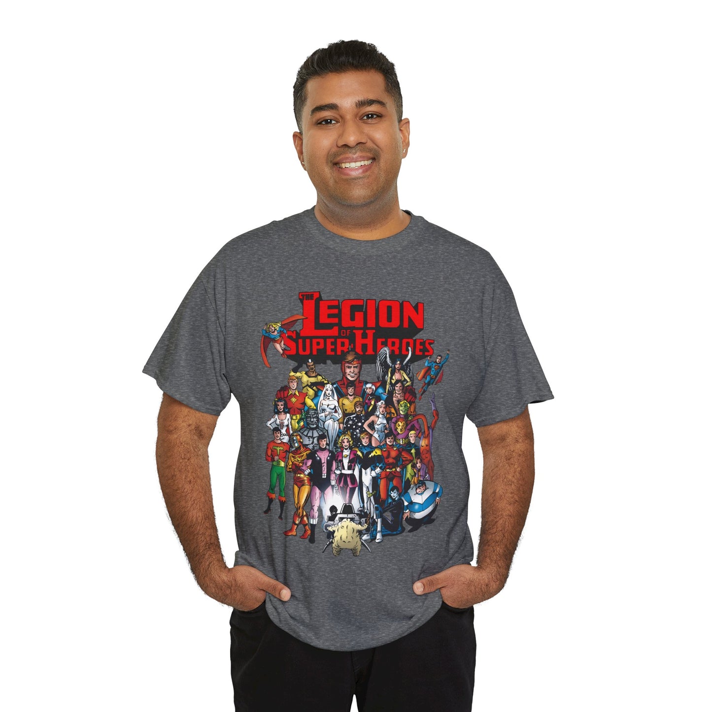 Legion of Super-Heroes T-Shirt - #300 Cover Art - Cosmic Boy, Saturn Girl, Superboy, Wildfire, Mon-El, Dream Girl, Brainiac 5, Supergirl - DC Comics