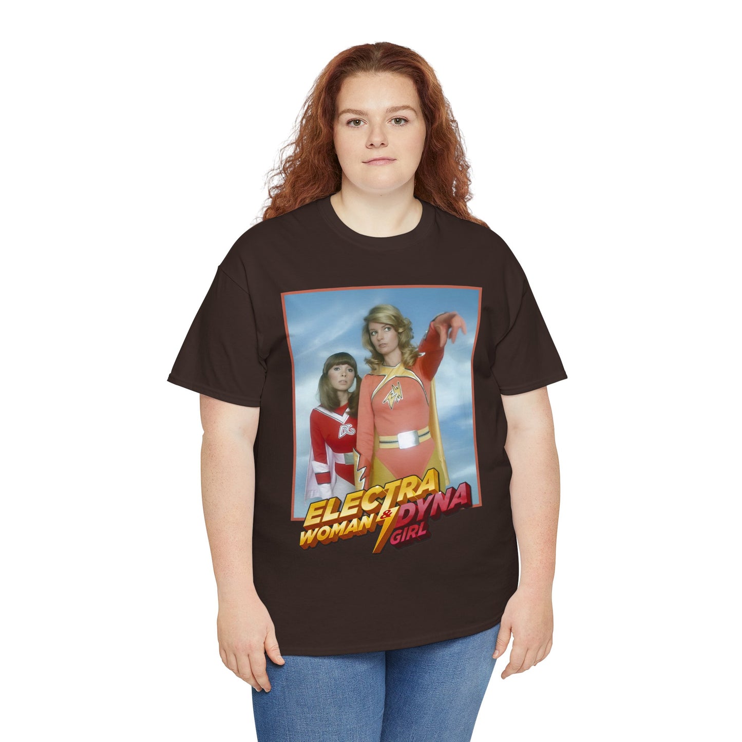 Electra Woman & Dyna Girl T-Shirt - Popular Krofft Supershow Characters from the 1970s - Deidre Hall & Judy Strangis