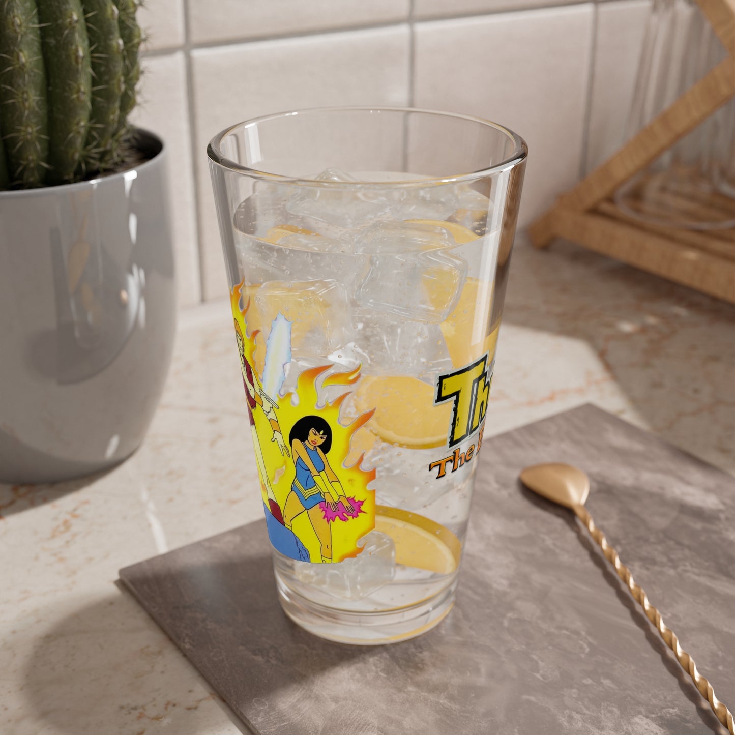 Thundarr the Barbarian Pint Glass, 16oz - Princess Ariel, Ookla the Mok - Classic Ruby-Spears Saturday Morning Cartoon - 1980s Animation