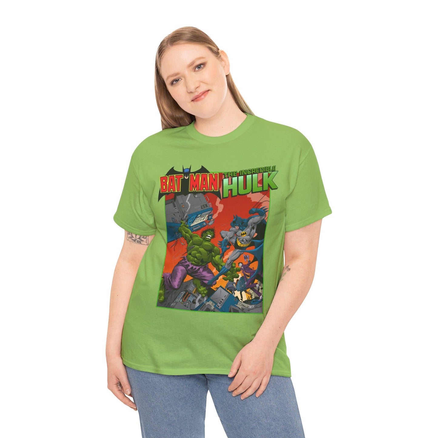 Batman Vs Incredible Hulk T-Shirt - DC Comics & Marvel - Joker - 1970s Team-Up