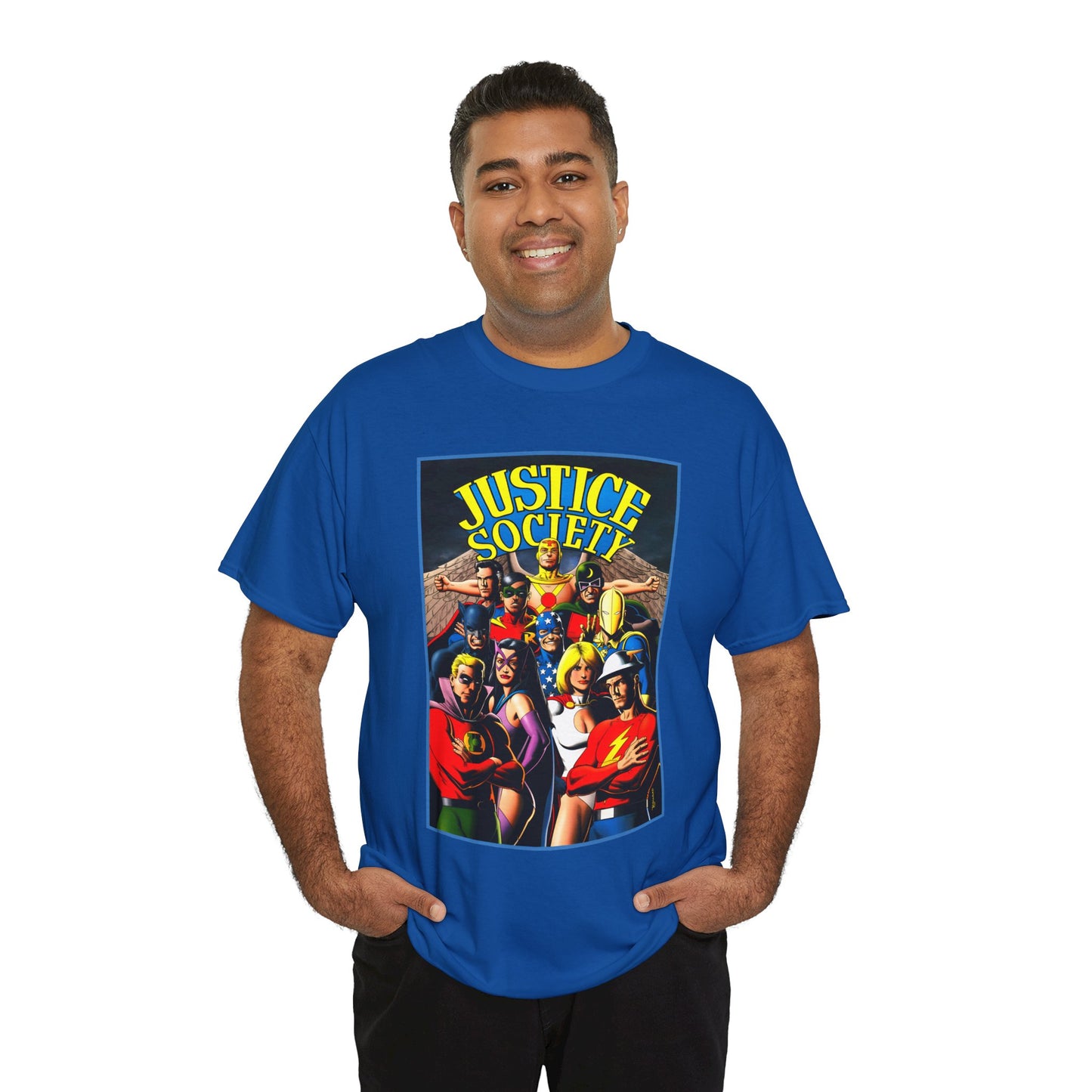Justice Society T-Shirt - Brian Bolland Art - Dr. Fate, Huntress, Power Girl, Green Lantern, Hawkman, Wildcat - DC Comics - JSA