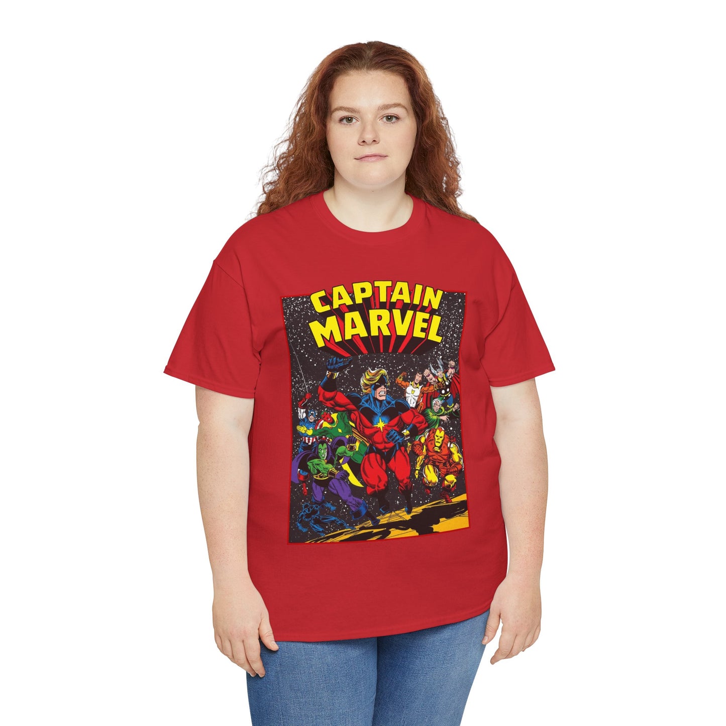 Captain Marvel T-Shirt - Marvel Comics - Jim Starlin Art - Mar-Vell - Kree - Cosmic Hero