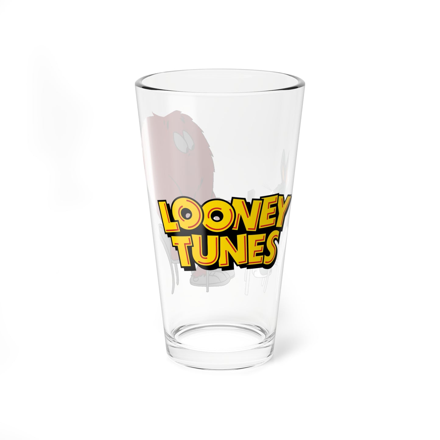 Bugs Bunny & Gossamer Pint Glass, 16oz - Popular Looney Tunes Character - Getting a Manicure - Red Monster - WB