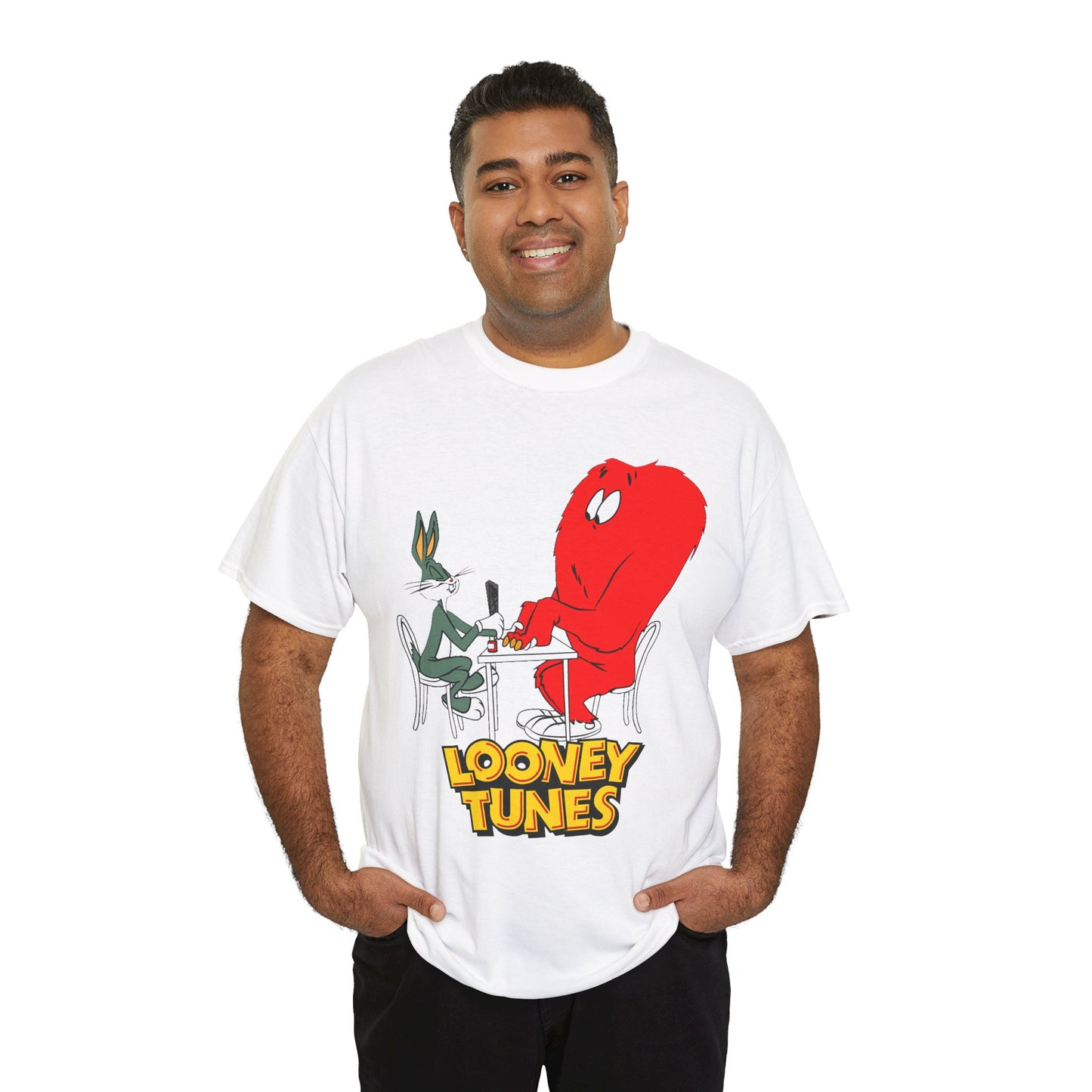 Bugs Bunny & Gossamer T-Shirt - Looney Tunes Cartoon - Popular Halloween Monster Getting a Manicure - Funny, Humorous Image