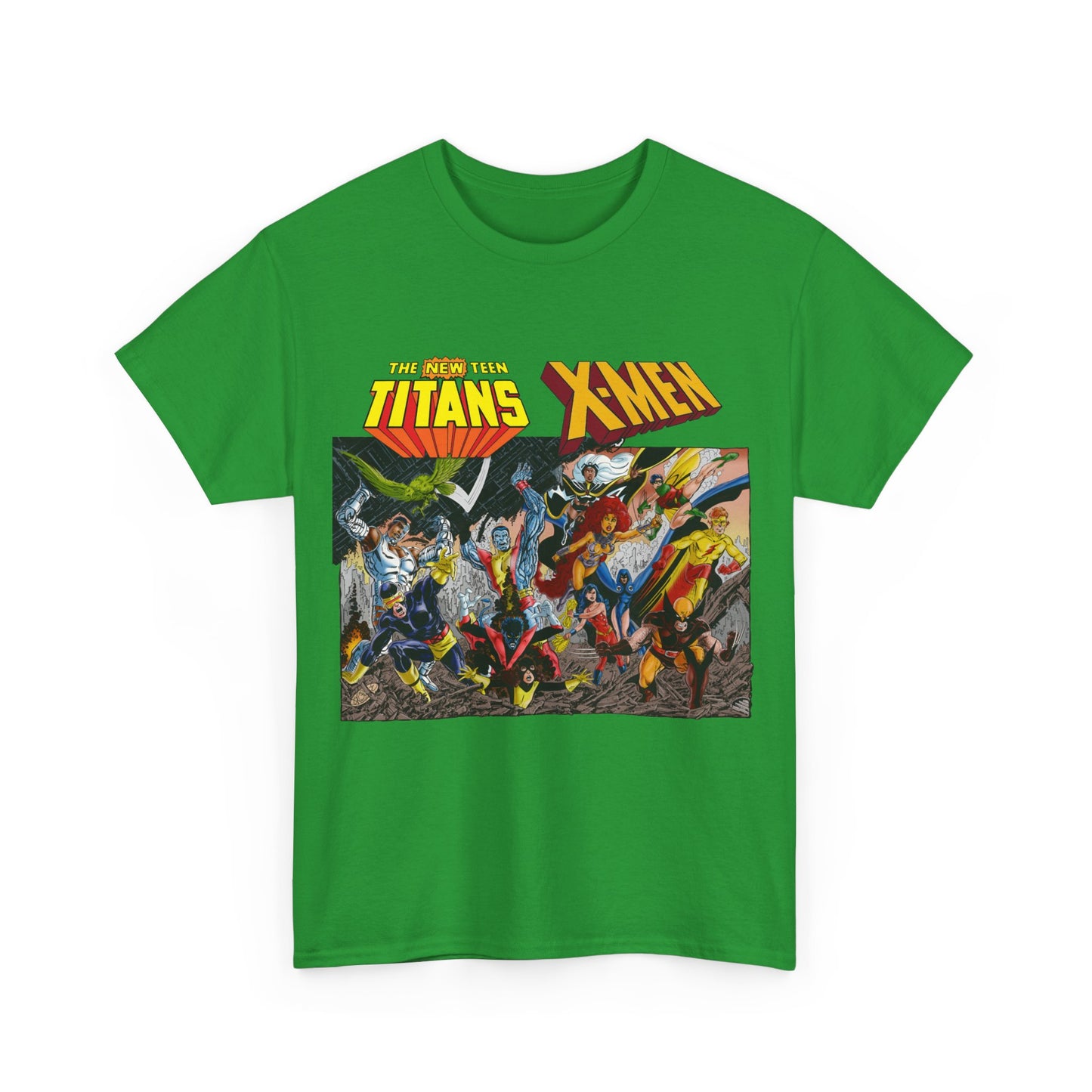 Uncanny X-Men Vs New Teen Titans T-Shirt - Amazing John Byrne Art - DC Comics, Marvel Comics Crossover - Wolverine, Starfire, Cyclops, Storm, Raven, Wonder Girl