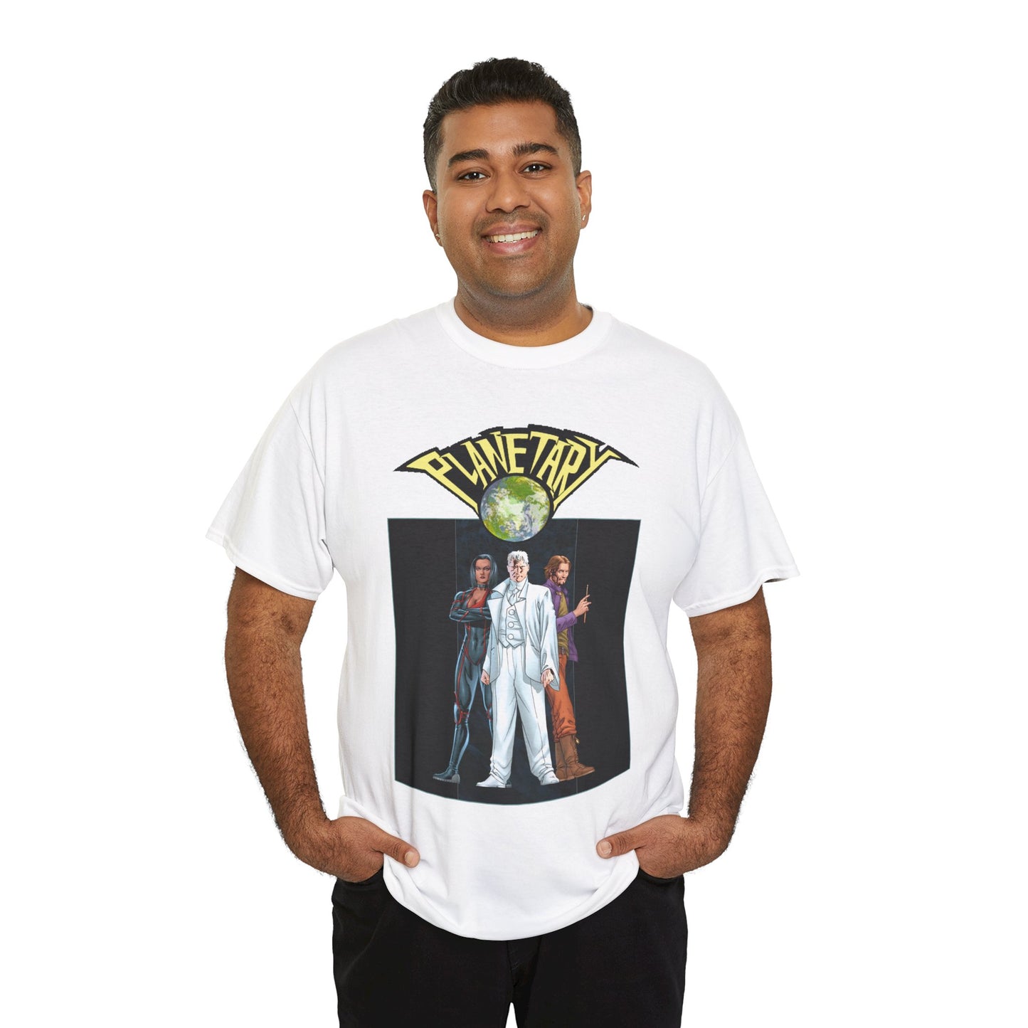 Planetary T-Shirt - - John Cassaday Art - The Drummer, Jakita Wagner & Elijah Snow - DC Comics/Wildstorm