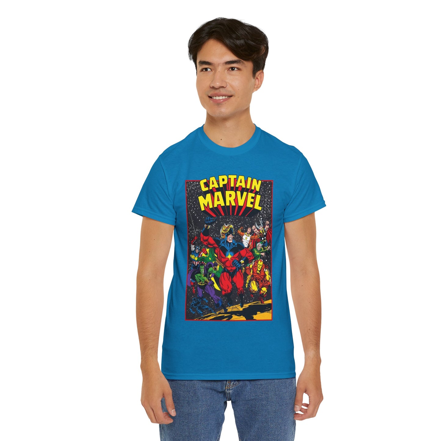 Captain Marvel T-Shirt - Marvel Comics - Jim Starlin Art - Mar-Vell - Kree - Cosmic Hero