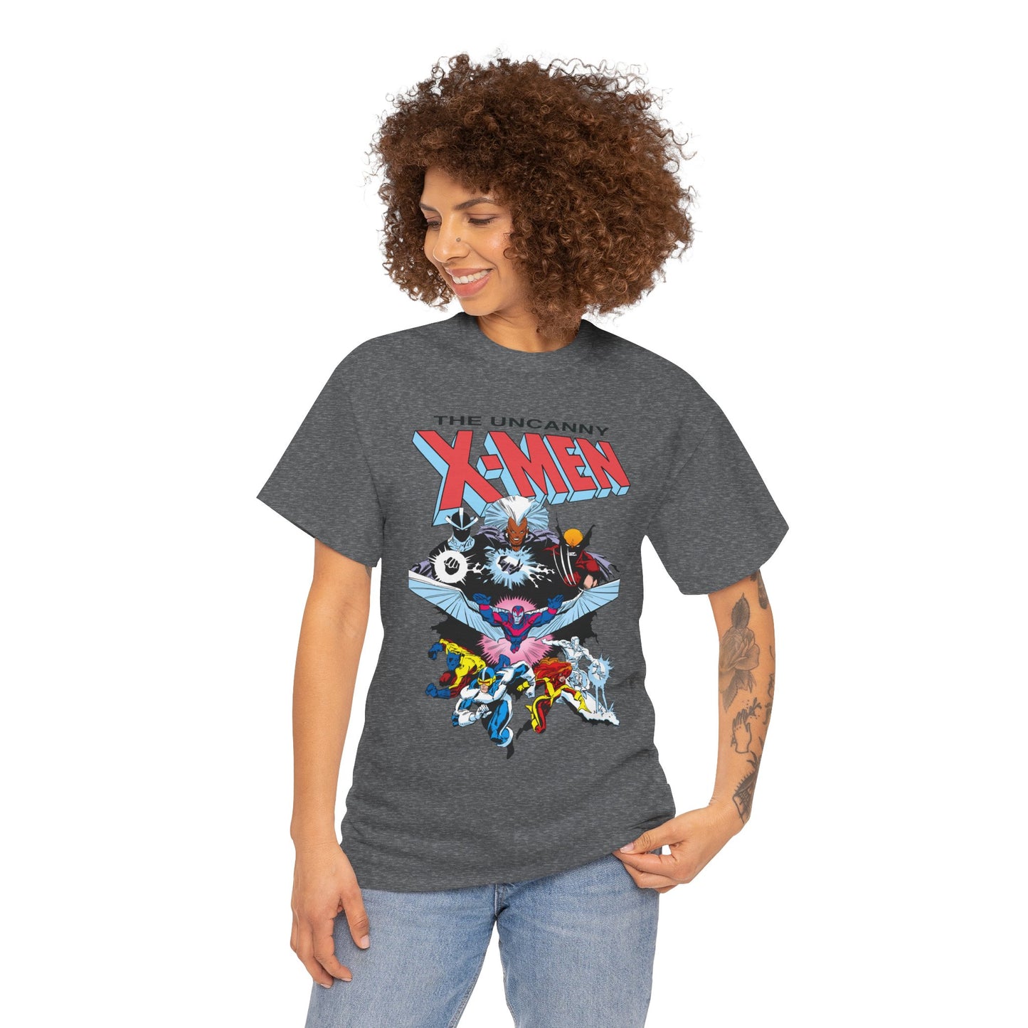 X-Men/X-Factor T-Shirt - Cyclops, Storm, Jean Grey, Iceman, Beast, Wolverine - Marvel Comics - From the Inferno Storyline - Mutant Battle
