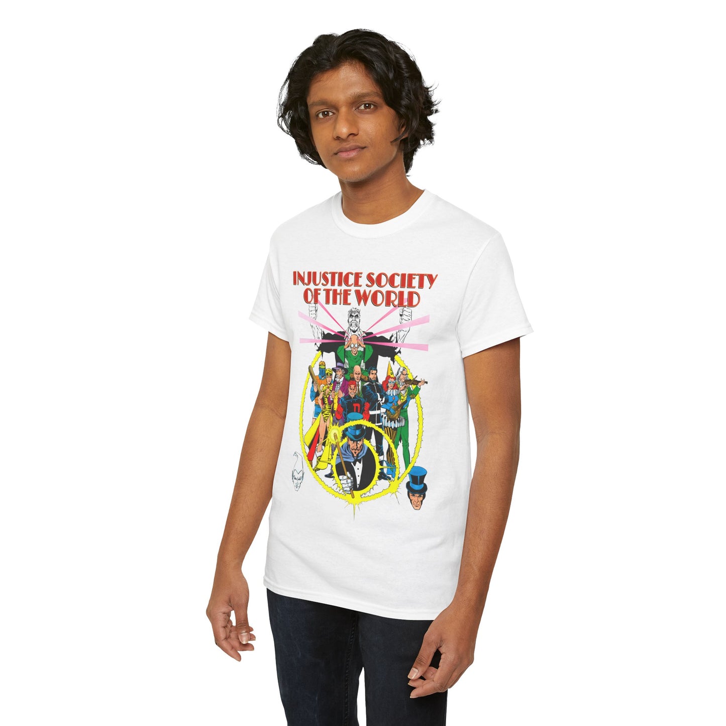 Injustice Society of America T-Shirt - George Perez Art - Justice Society/JSA Foes - Solomon Grundy, Huntress, Per Degaton, The Shade, Vandal Savage - DC Comics - Golden Age
