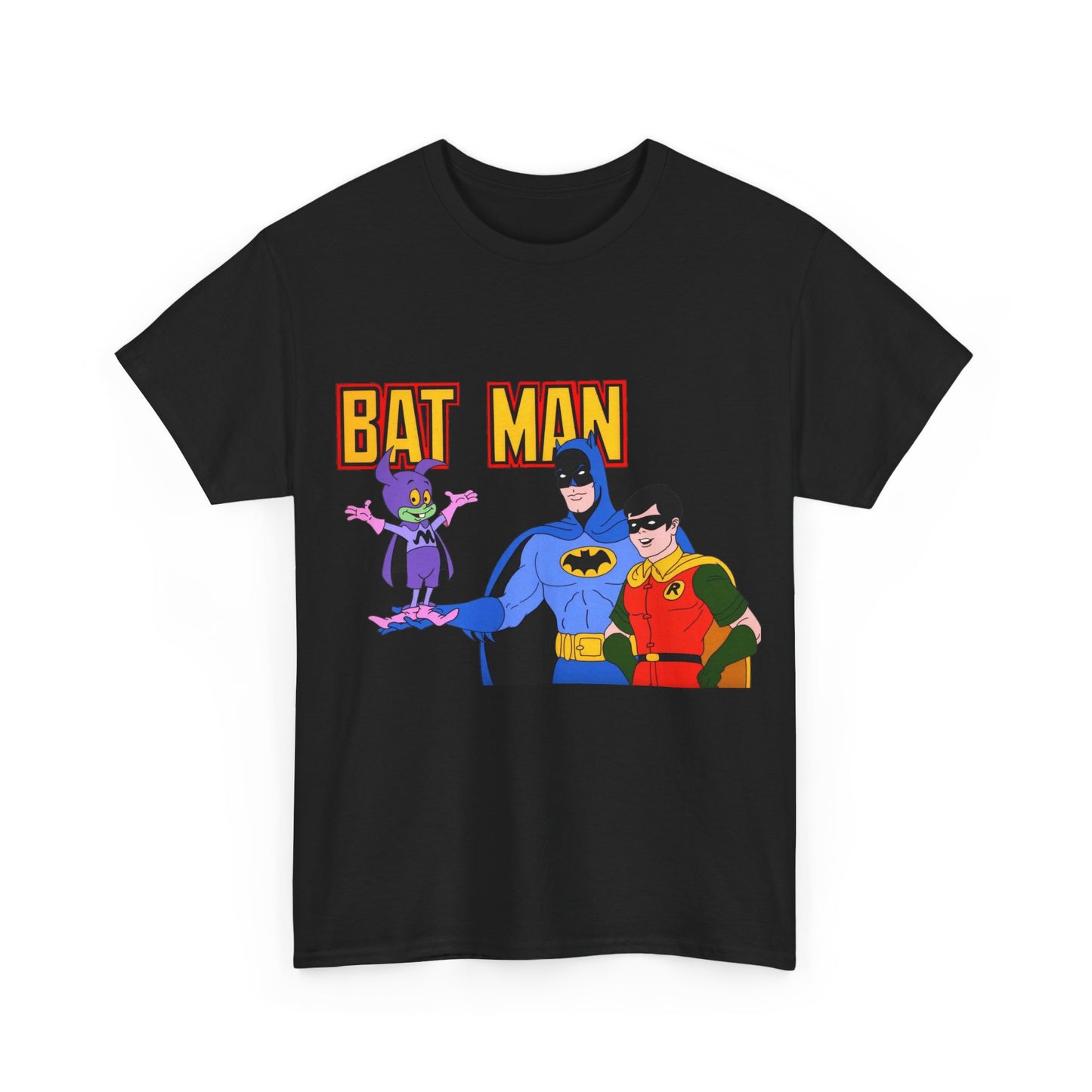 Batman, Robin & Bat-Mite T-Shirt - The New Adventures of Batman - 1970s Filmation DC Cartoon Series - Animated Dark Knight Detective
