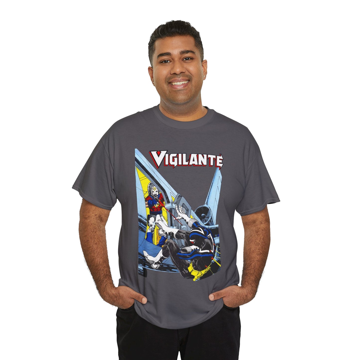 Vigilante Vs Peacemaker T-Shirt - Mike Grell Art - Adrian Chase - DC Comics