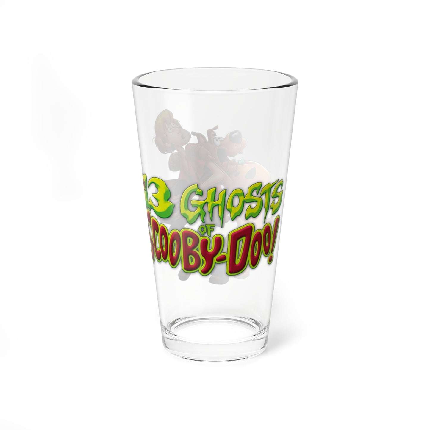 13 Ghosts of Scooby Doo Pint Glass, 16oz - Hanna-Barbera 1985 Cartoon Series - Shaggy & Scooby with the Chest