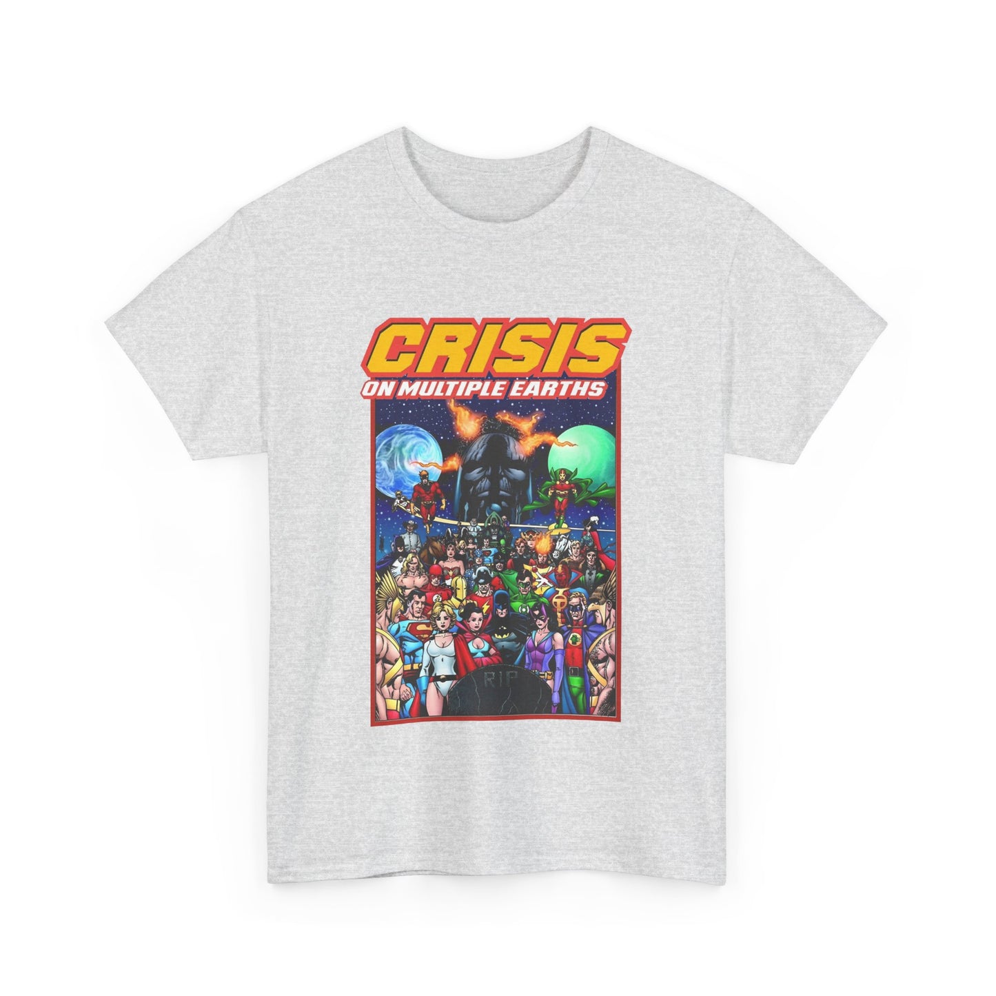 Crisis on Multiple Earths T-Shirt - George Perez Art - JSA & JLA Team-ups - Superman, Batman, Zatanna, Huntress, Power Girl, Hawkman, New Gods, Darkseid - DC Comics