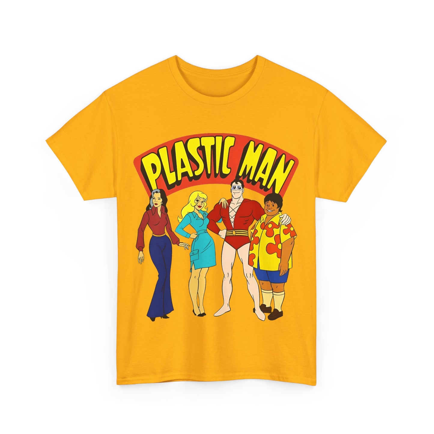 Plastic Man T-Shirt - Penny, Hula-Hula - Ruby-Spears Saturday Morning Cartoon 1980s - DC Comics Character