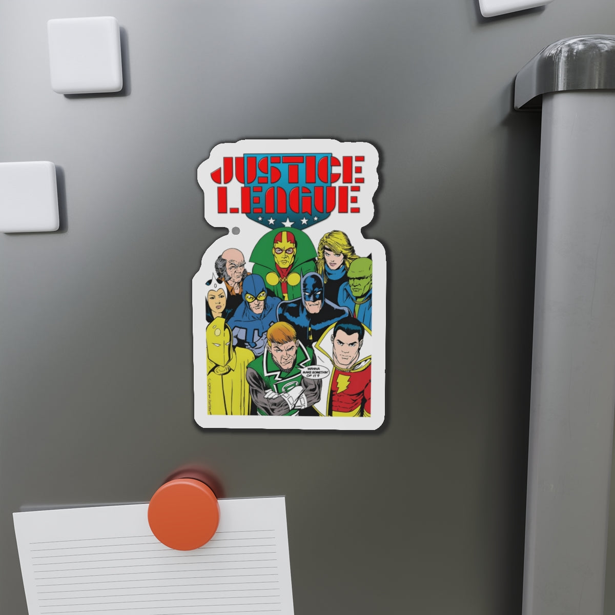 Justice League International Die-Cut Magnet - Kevin Maguire Art - Batman, Mister Miracle, Guy Gardner, Blue Beetle, Black Canary - DC Comics - 3", 4", 5", 6"