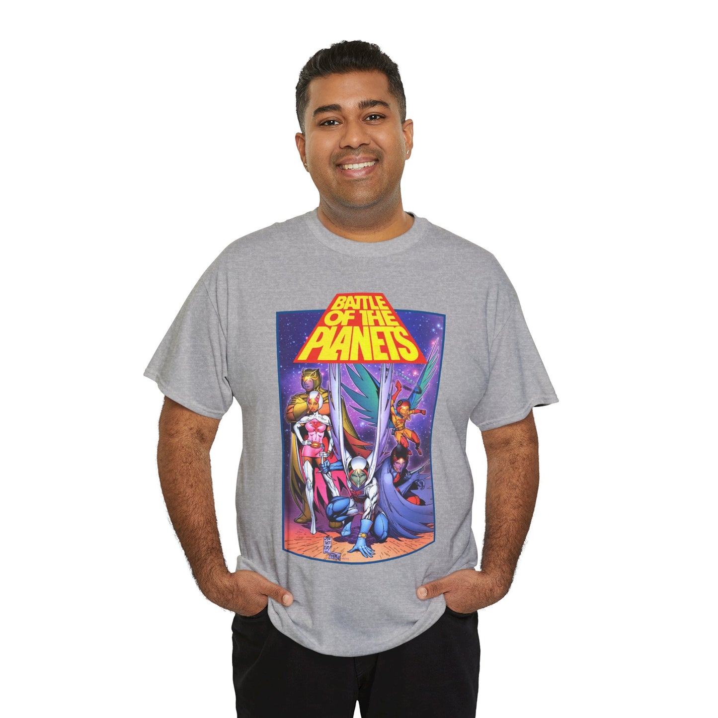 Battle of the Planets T-Shirt - Marc Silvestri Art - G-Force - Popular Gatchaman Cartoon - Mark, Jason, Princess, Keyop, and Tiny