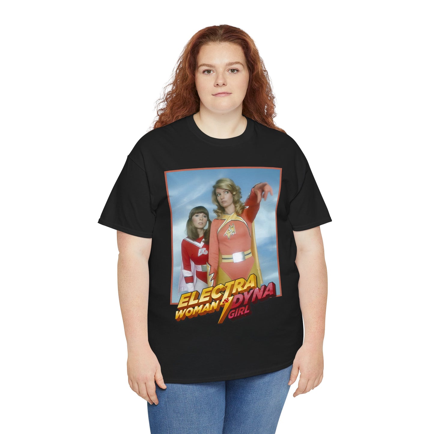 Electra Woman & Dyna Girl T-Shirt - Popular Krofft Supershow Characters from the 1970s - Deidre Hall & Judy Strangis