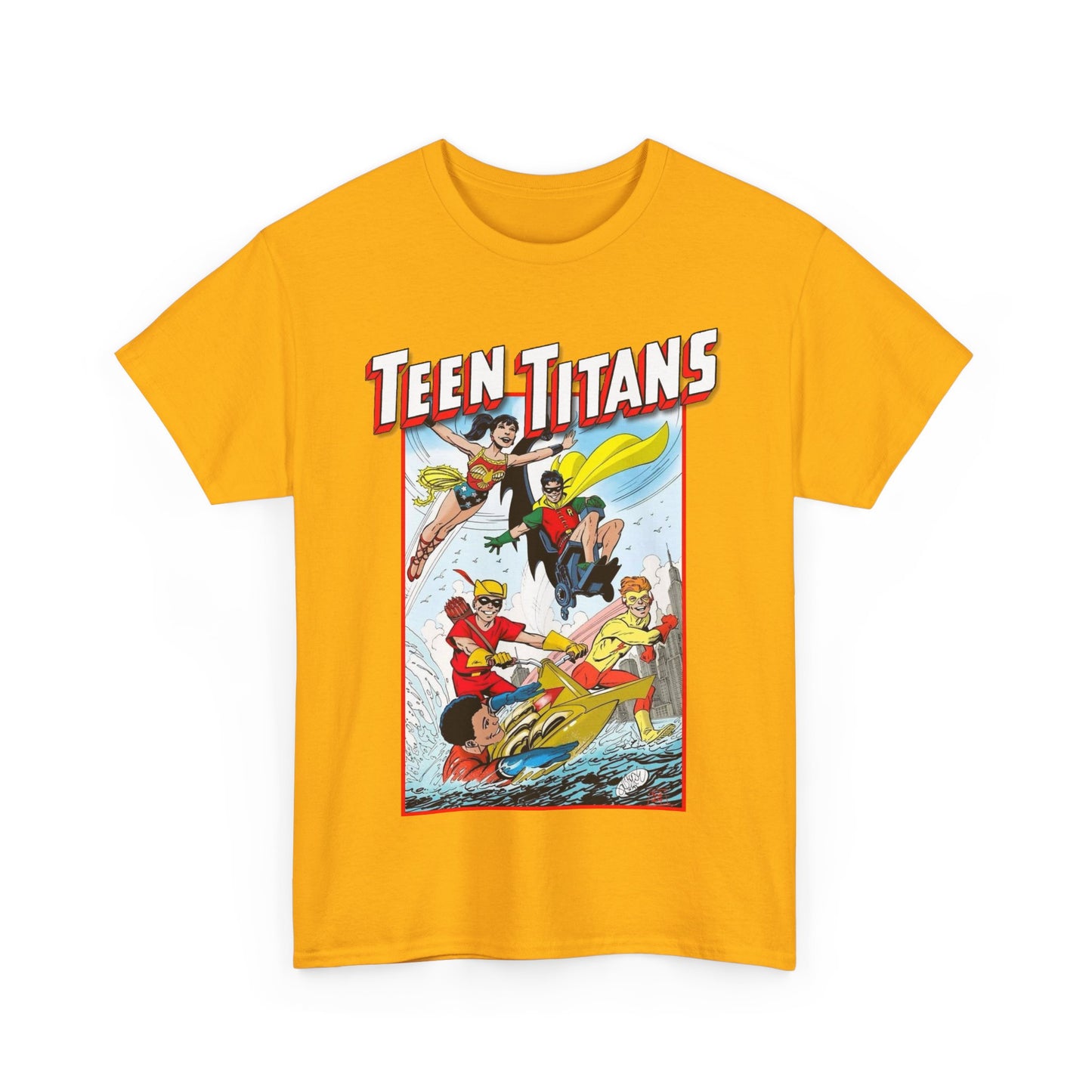 Teen Titans T-Shirt - John Byrne Art - Robin, Wonder Girl, Kid Flash, Speedy, Aqualad - DC Comics