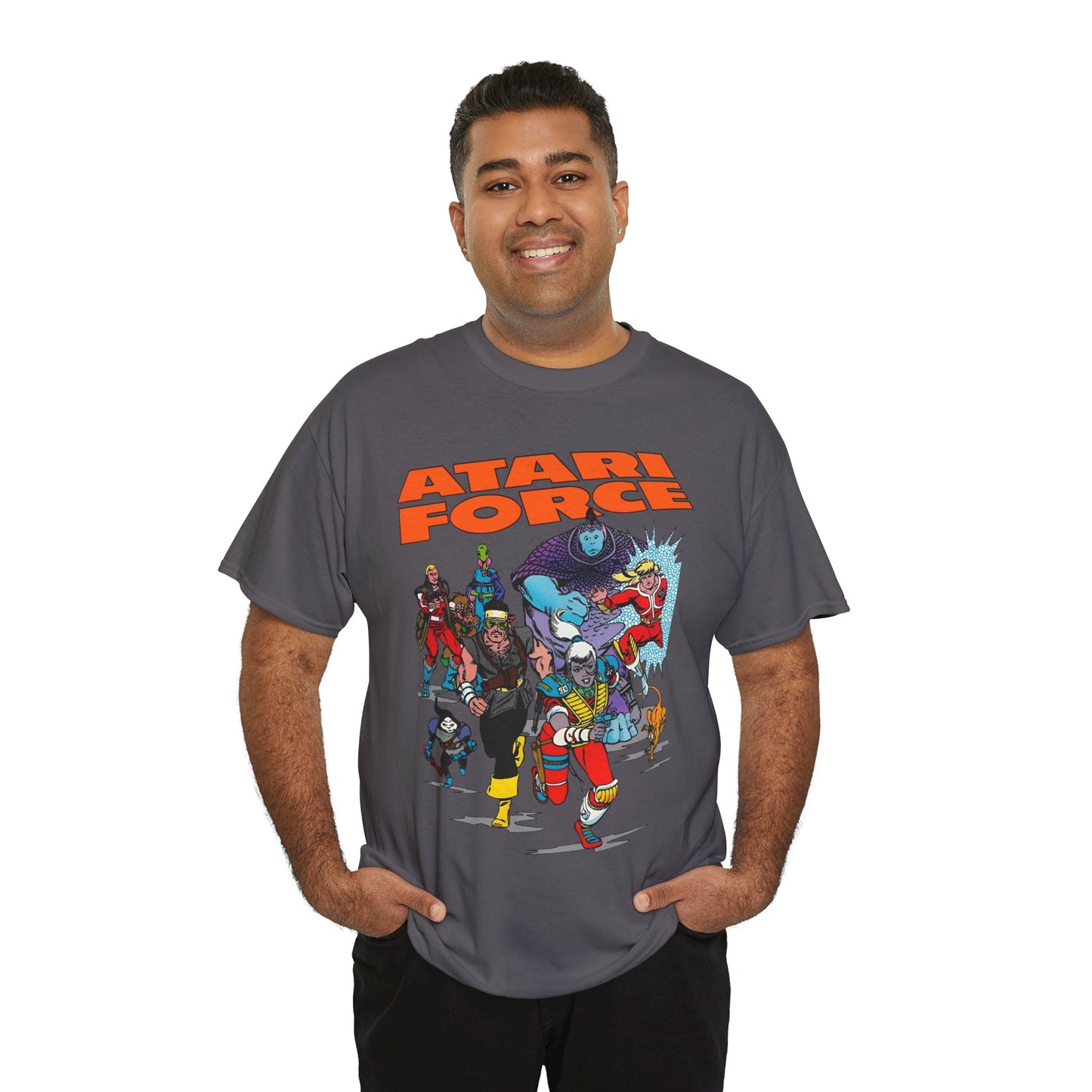 Atari Force T-Shirt - Marshall Rogers & John Byrne Art - Martin Champion, Christopher "Tempest" Champion, "Dart" Bia O'Rourke-Singh, Hukka, Morphea, Babe, Pakrat, Blackjak, Taz - DC Comics