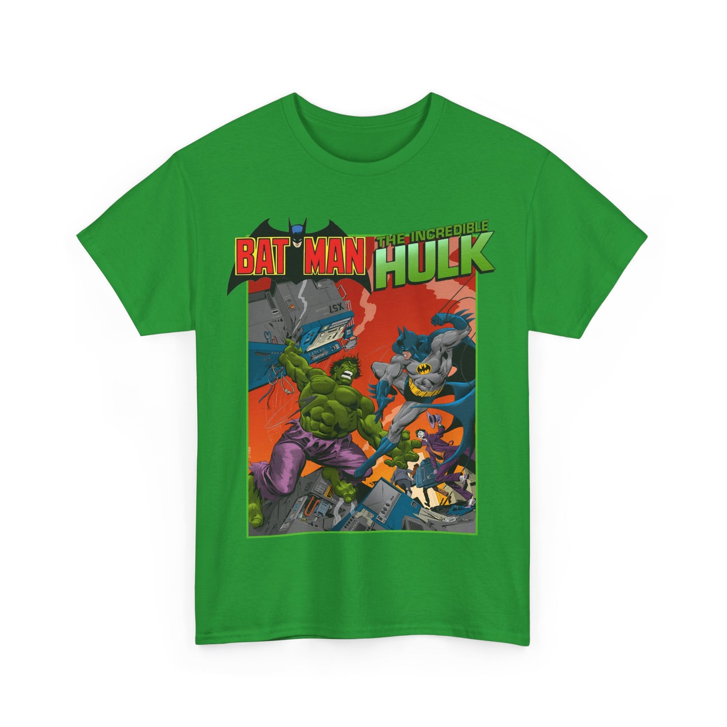Batman Vs Incredible Hulk T-Shirt - DC Comics & Marvel - Joker - 1970s Team-Up