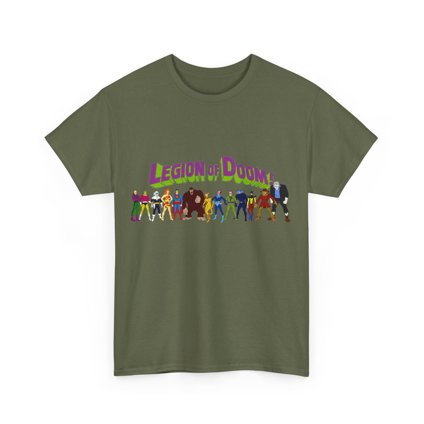 Legion of Doom T-Shirt - Super Friends Villains - Lex Luthor, Giganta, Scarecrow, Grodd, Brainiac, Riddler, Sinestro, Cheetah - Hanna-Barbera Cartoon - Challenge of the Super Friends