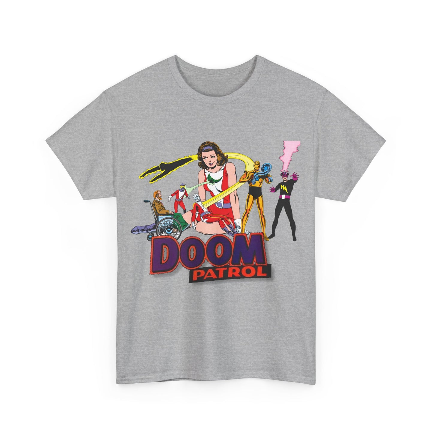 Doom Patrol T-Shirt - John Byrne Art - DC Comics Who's Who Art - Beast Boy, Robotman, Mento, Elasti-Girl, Negative Man, The Chief