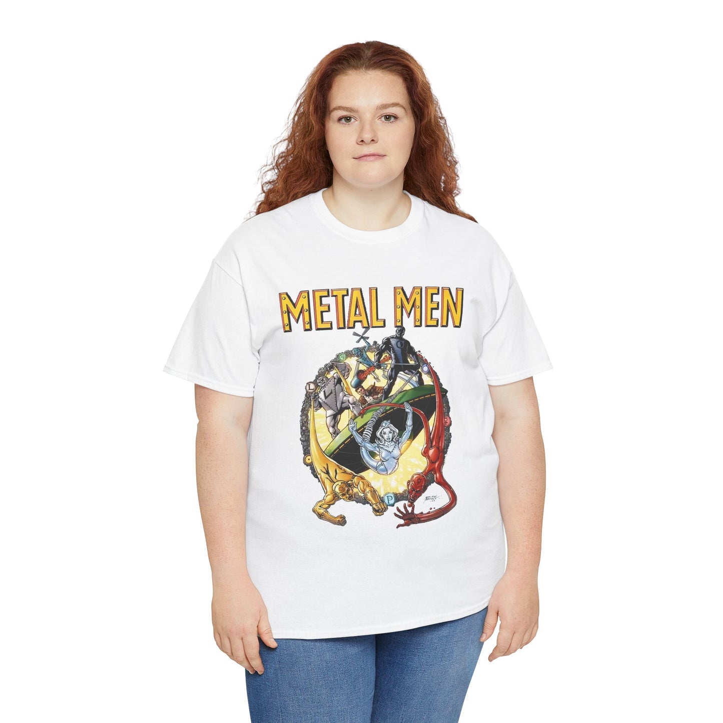 Metal Men T-Shirt - George Perez Art - DC Comics - Classic Silver Age Team - Mercury, Iron, Tin, Gold