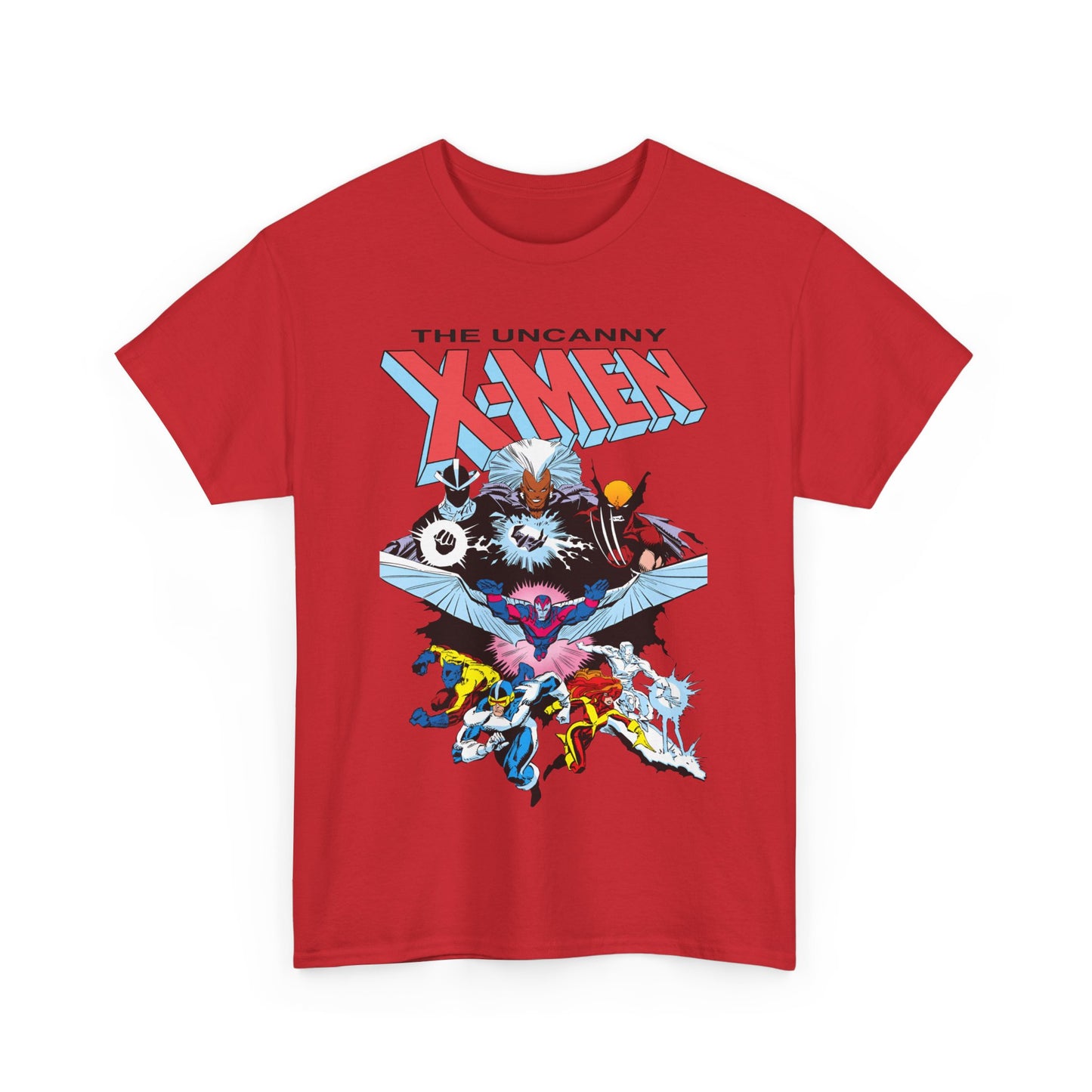X-Men/X-Factor T-Shirt - Cyclops, Storm, Jean Grey, Iceman, Beast, Wolverine - Marvel Comics - From the Inferno Storyline - Mutant Battle