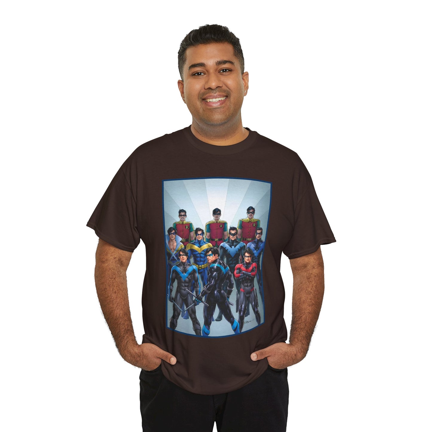 Nightwing Through the Ages T-Shirt - Nicola Scott Art - Dick Grayson, Robin the Boy Wonder - Batman Sidekick - New Teen Titans Leader - DC Comics