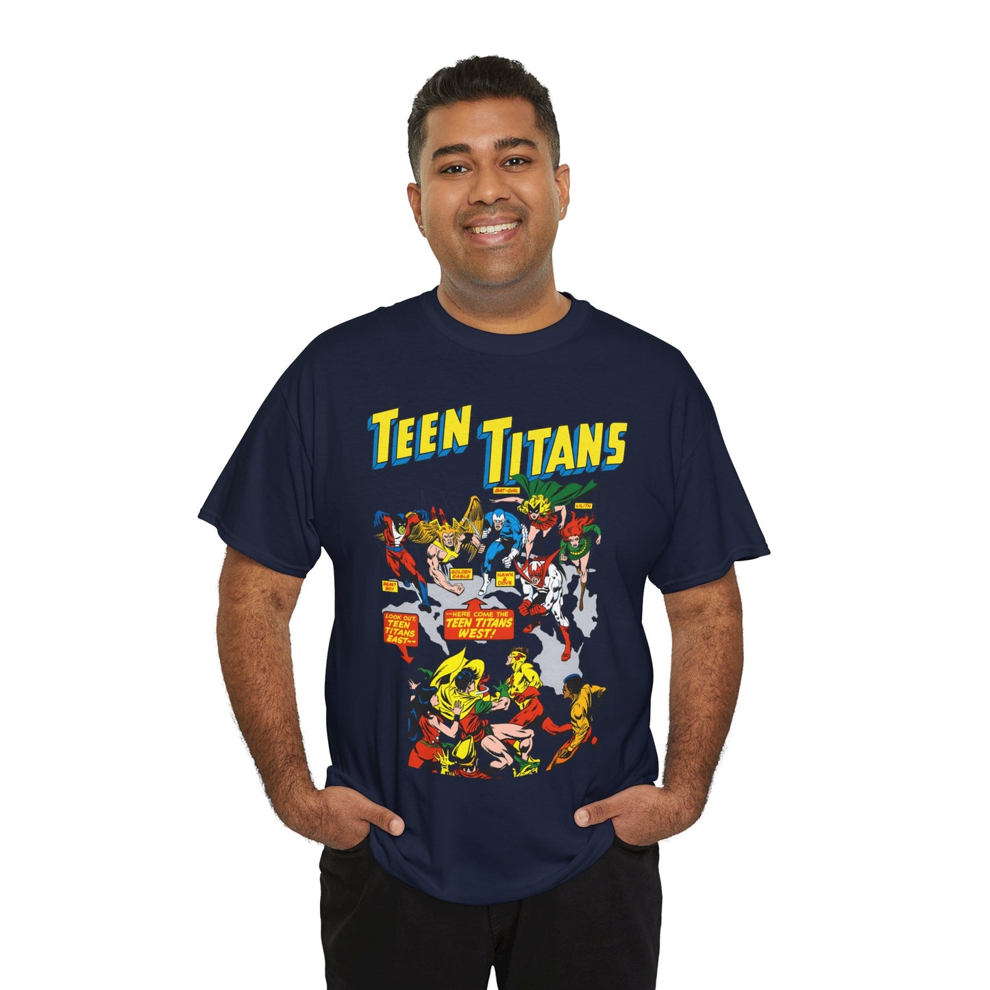 Teen Titans T-Shirt - Rick Buckler Art - Titans West, Lilith, Hawk & Dove, Beast Boy, Golden Eagle - DC Comics
