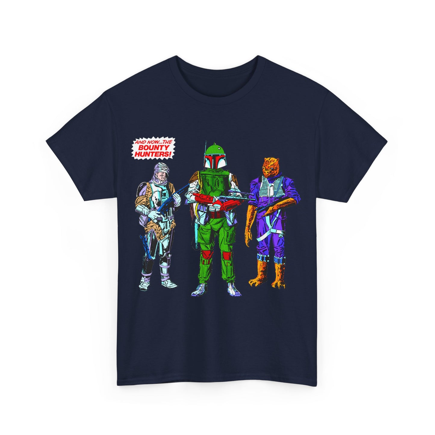 Boba Fett, Bossk, Dengar T-Shirt - Star Wars Bounty Hunters from Empire Strikes Back - Marvel Comics 1980s Art - Alternate Colors